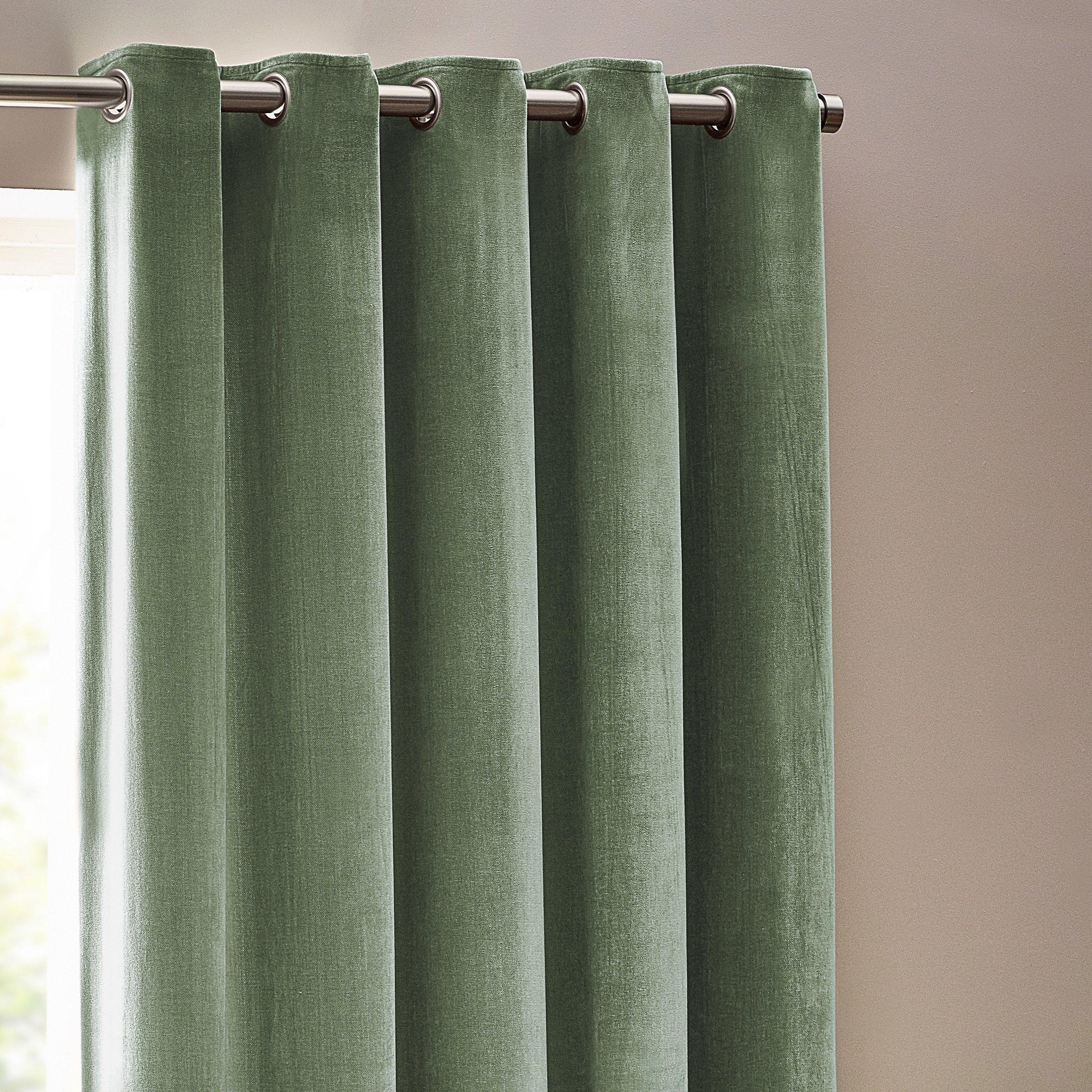 Eucalyptus - Yard - Heavy Chenille Fully Lined Eyelet Curtains - 3