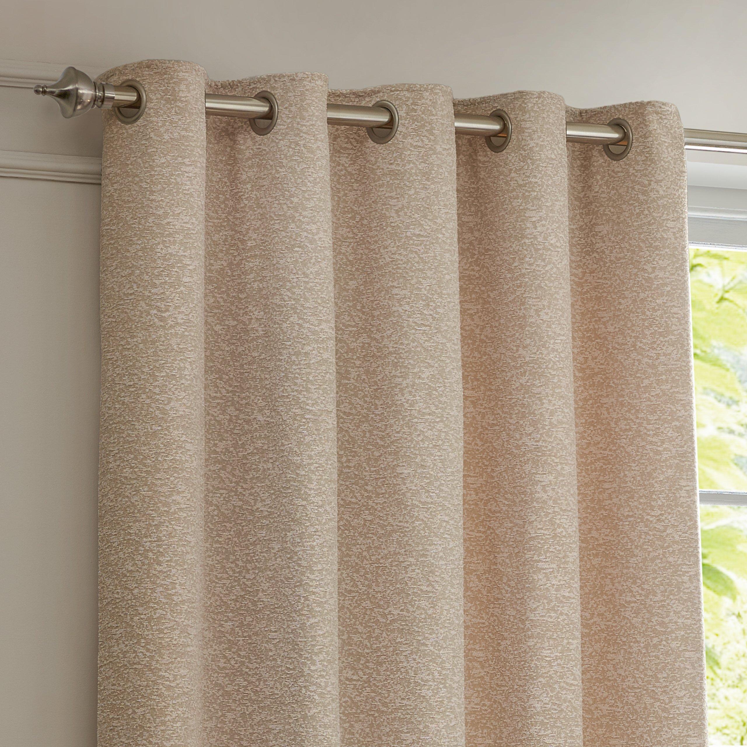 Blush - Paoletti - Galaxy Fully Lined Chenille Eyelet Curtains - 3
