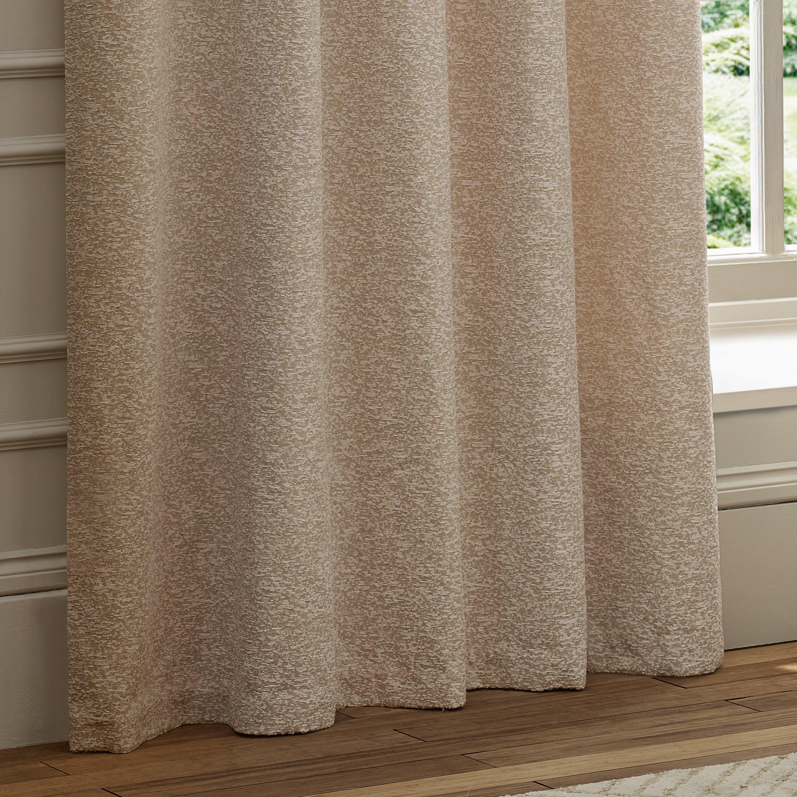 Blush - Paoletti - Galaxy Fully Lined Chenille Eyelet Curtains - 4