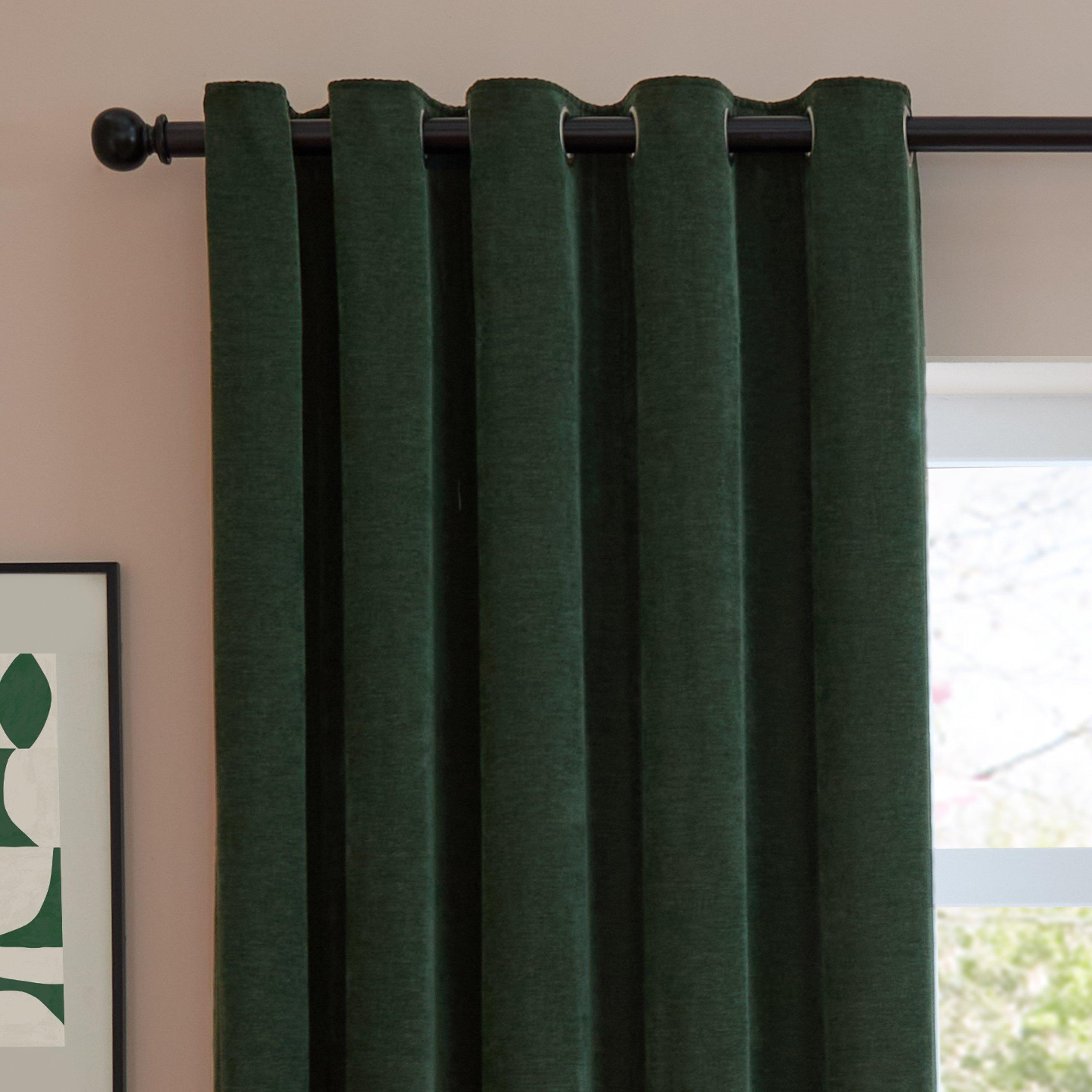 Bottle - Furn - Soft Chenille Blackout Eyelet Curtains - 3