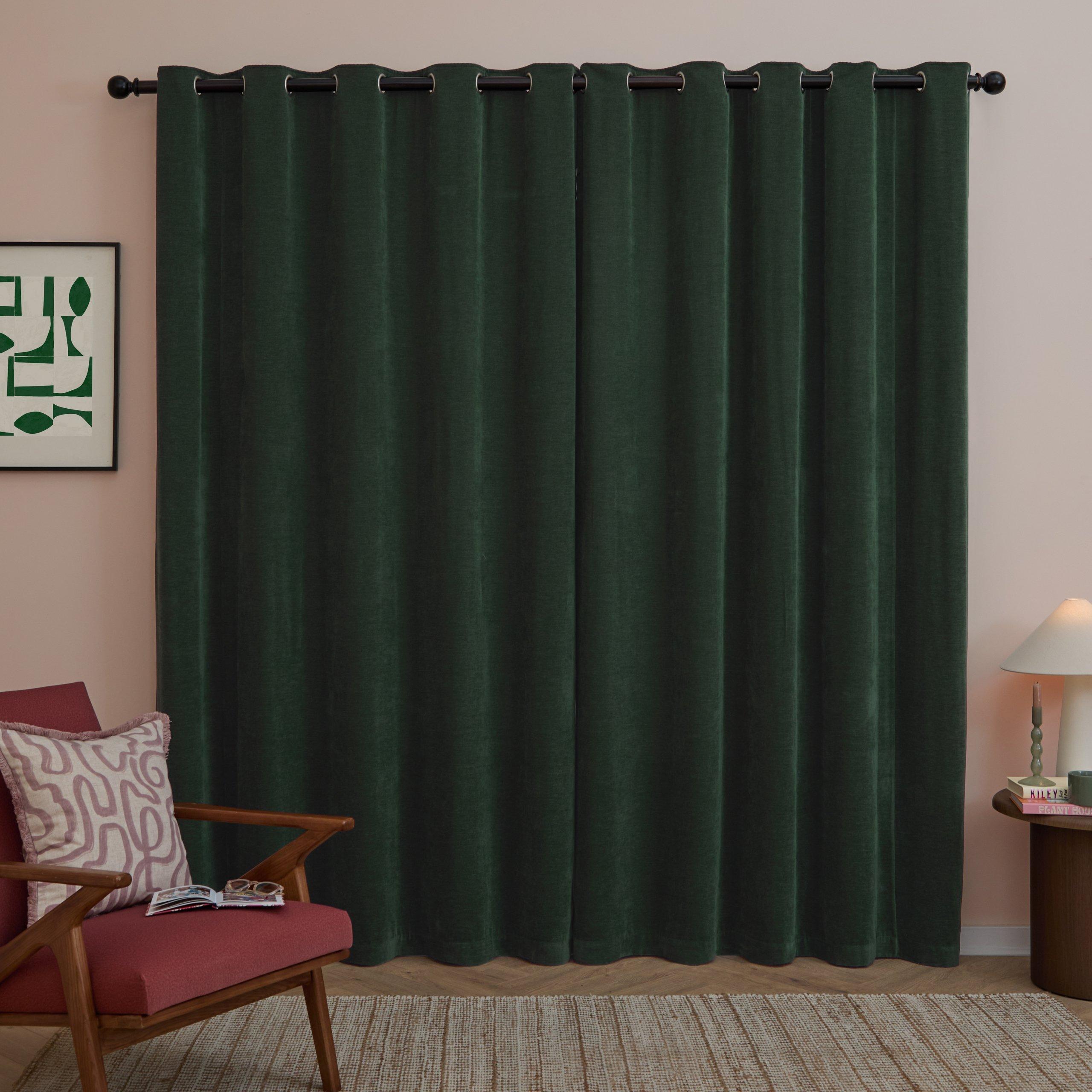 Bottle - Furn - Soft Chenille Blackout Eyelet Curtains - 4