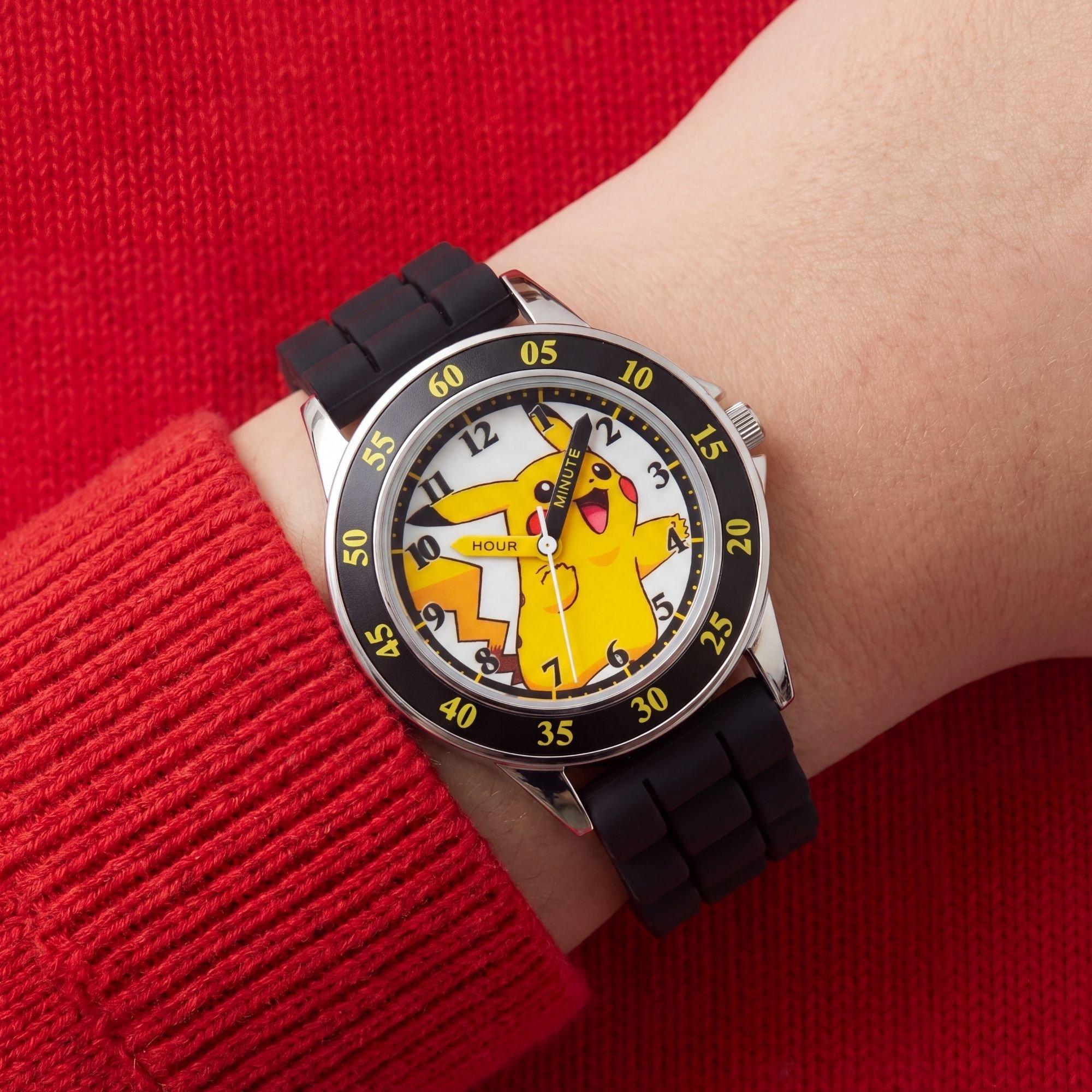 Black - Pokemon - Pokemon Time Teacher Silicone Watch - 2