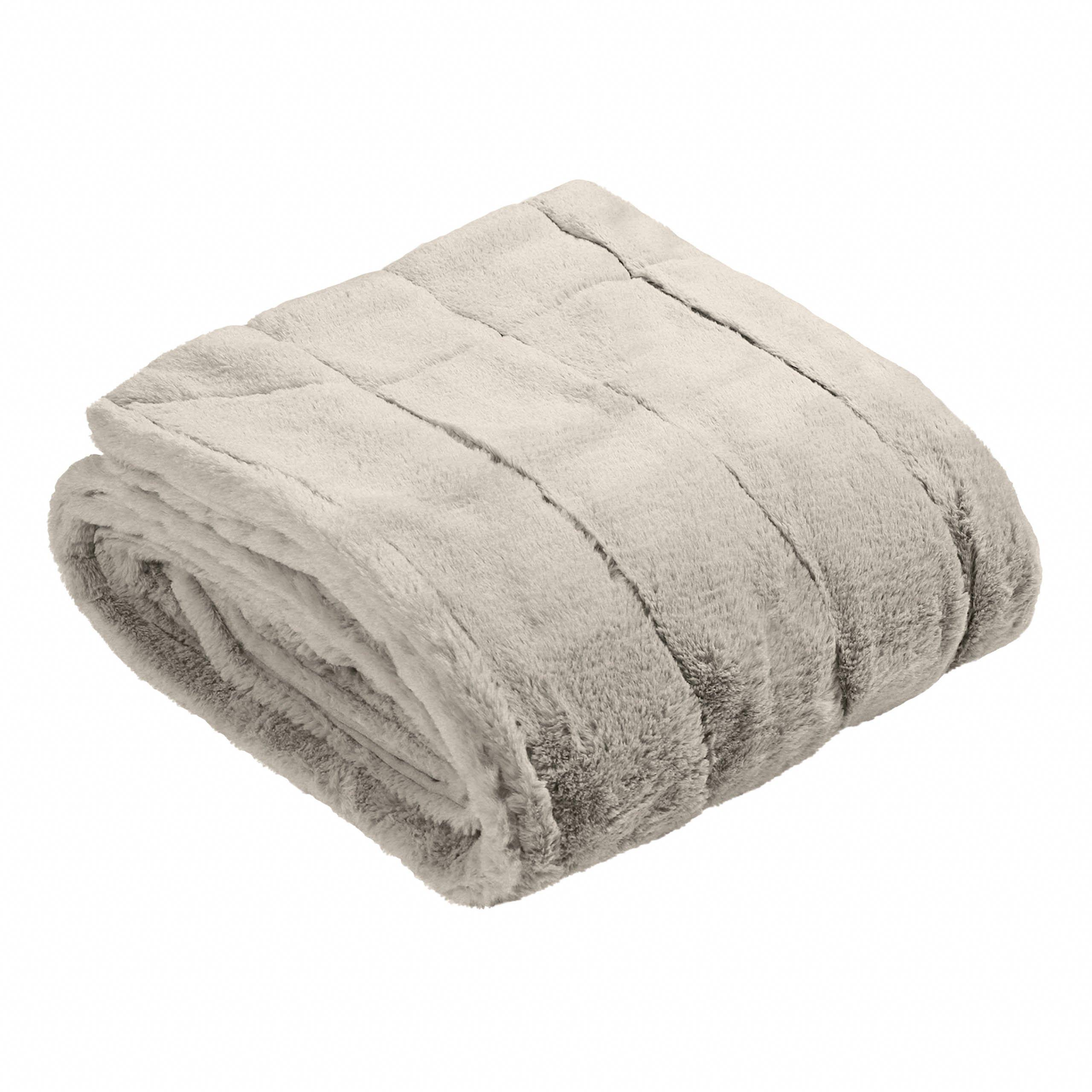 Grey - Paoletti - Empress Faux Fur Throw - 1