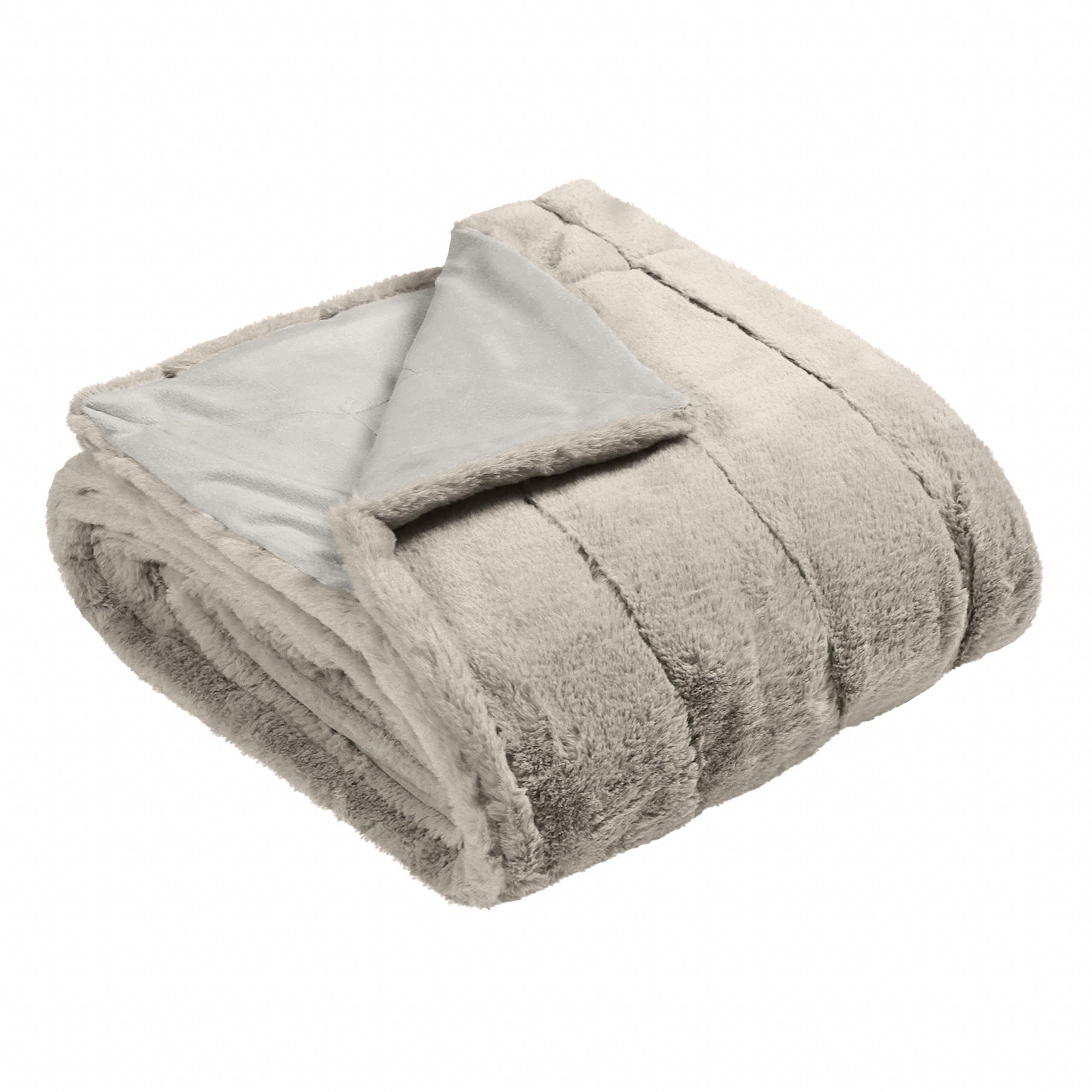 Grey - Paoletti - Empress Faux Fur Throw - 4
