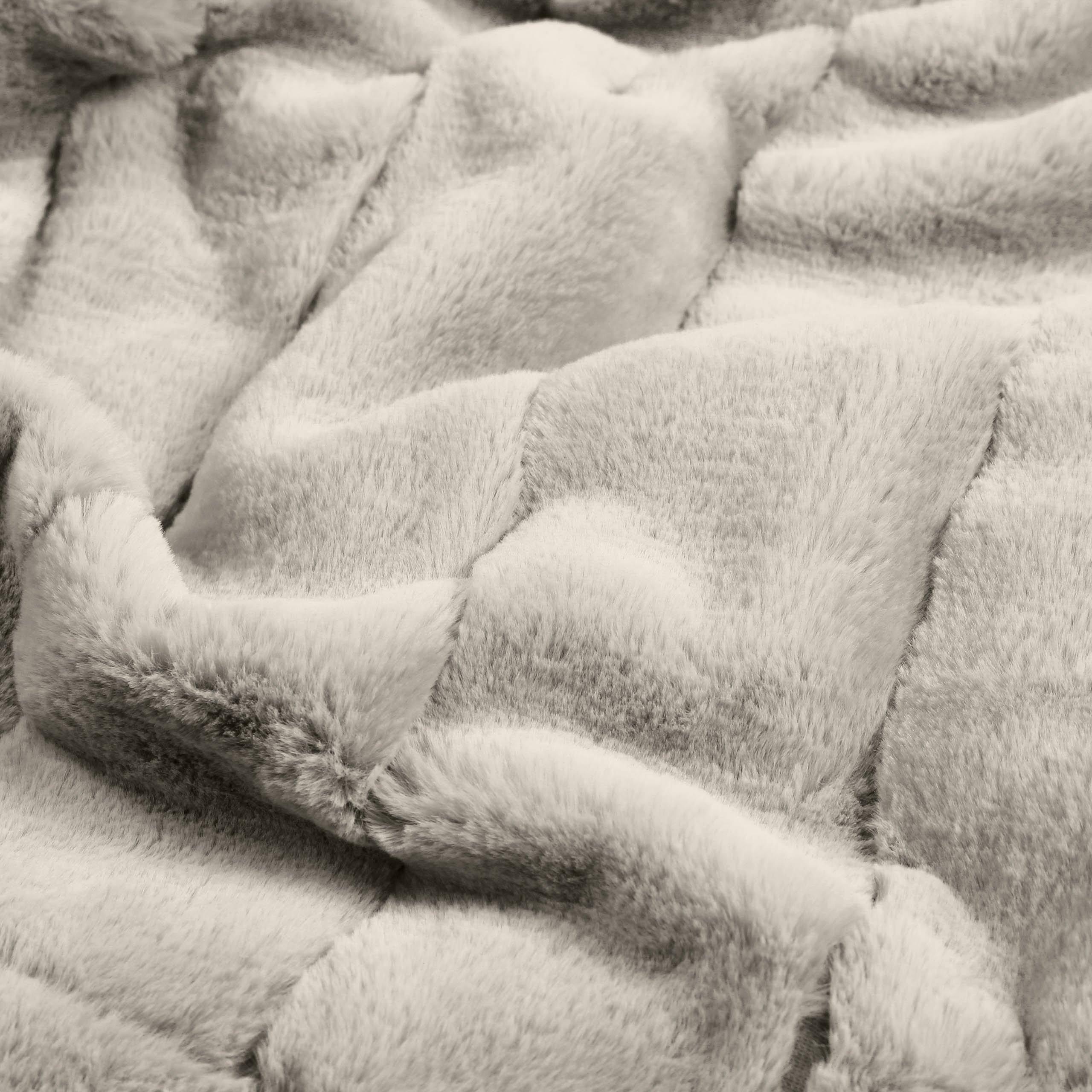 Grey - Paoletti - Empress Faux Fur Throw - 5