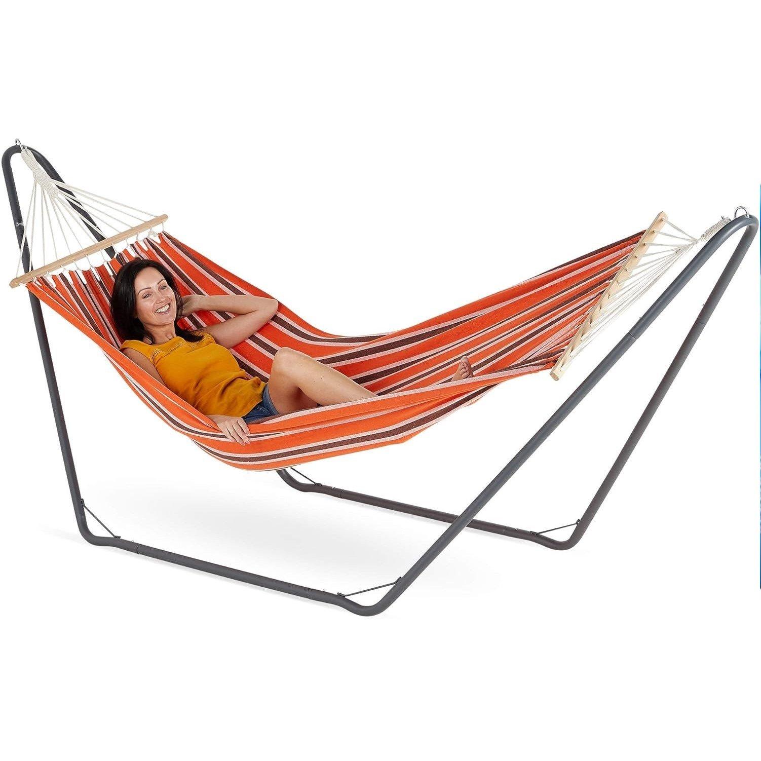 Vonhaus  Hammock With Metal Frame - Orange