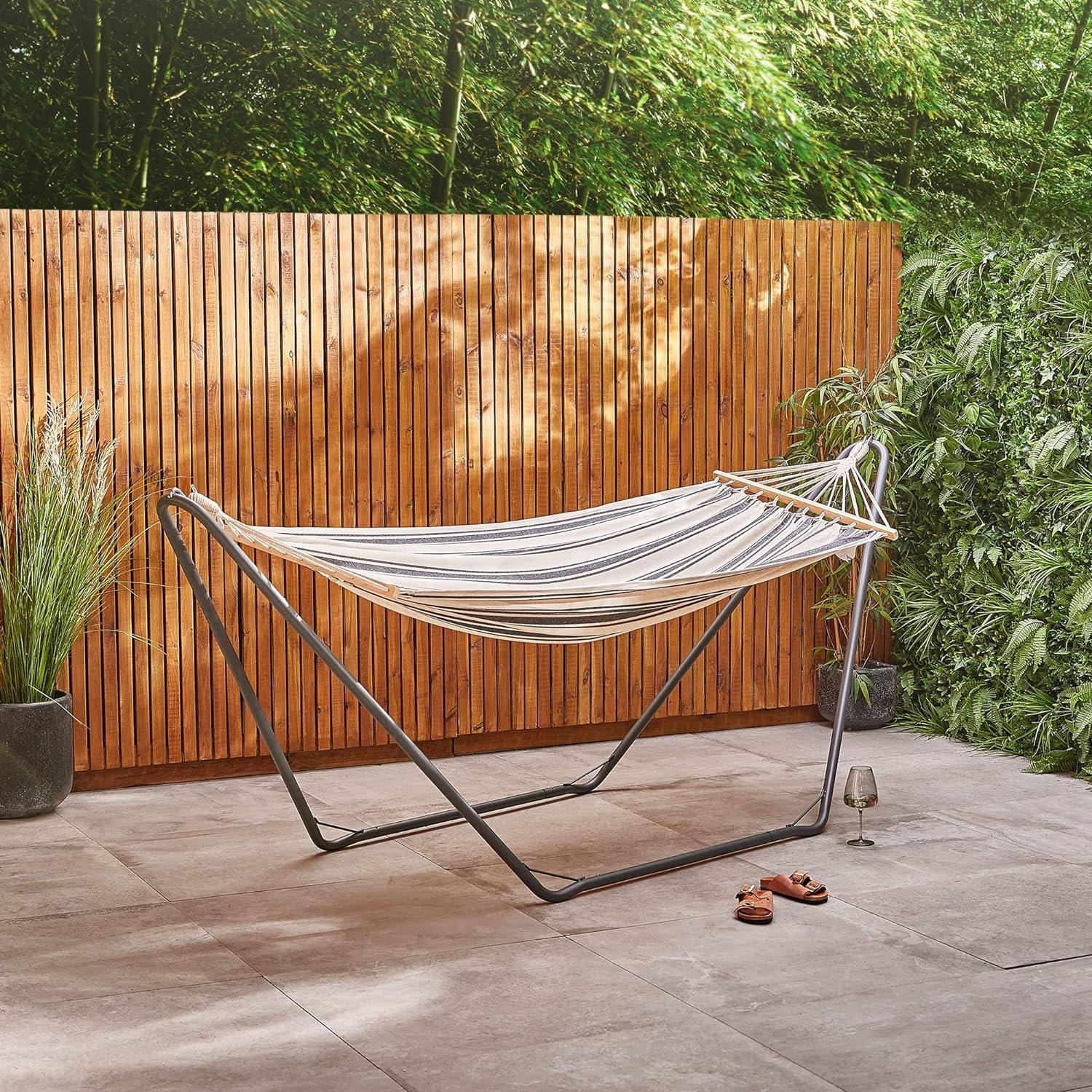 Multi - VonHaus - VonHaus Hammock With Metal Frame - 2