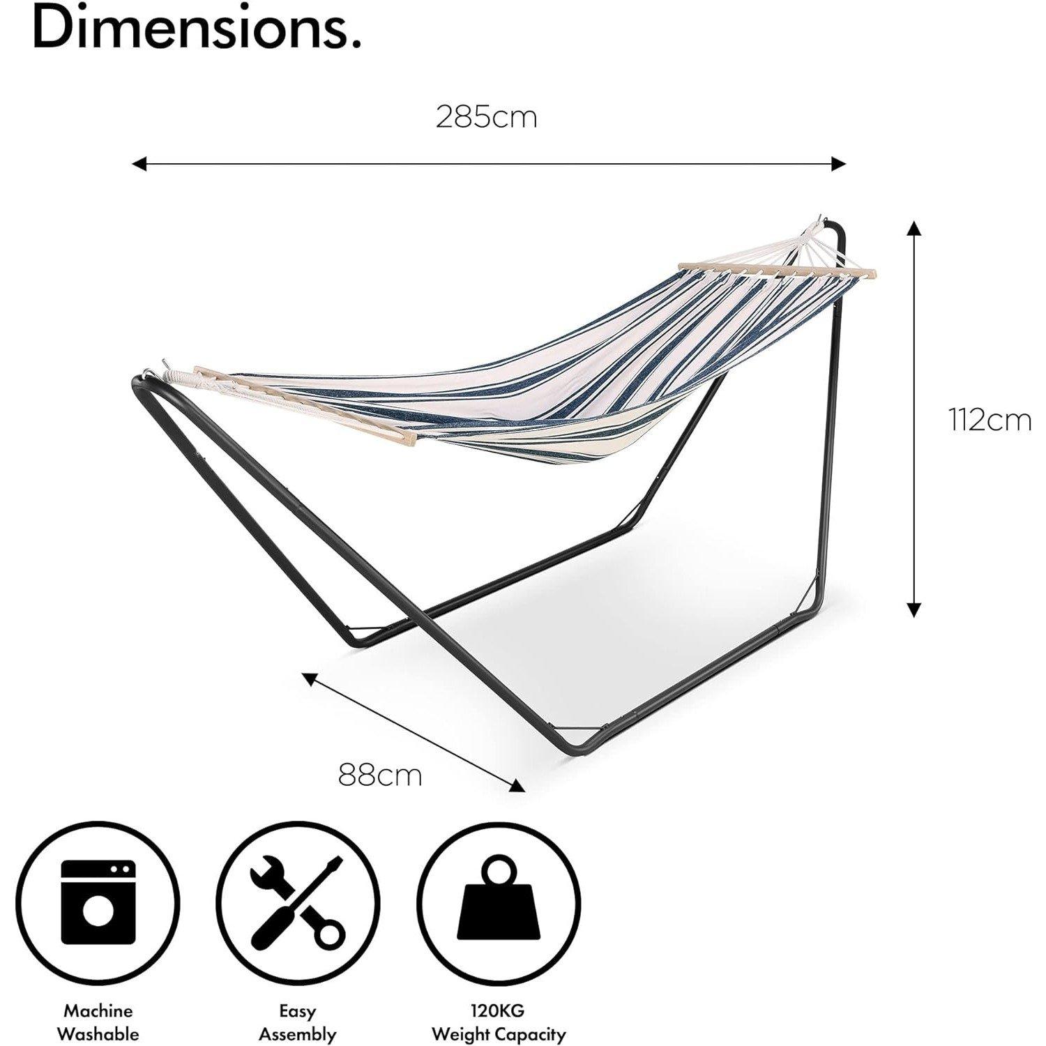 Multi - VonHaus - VonHaus Hammock With Metal Frame - 4