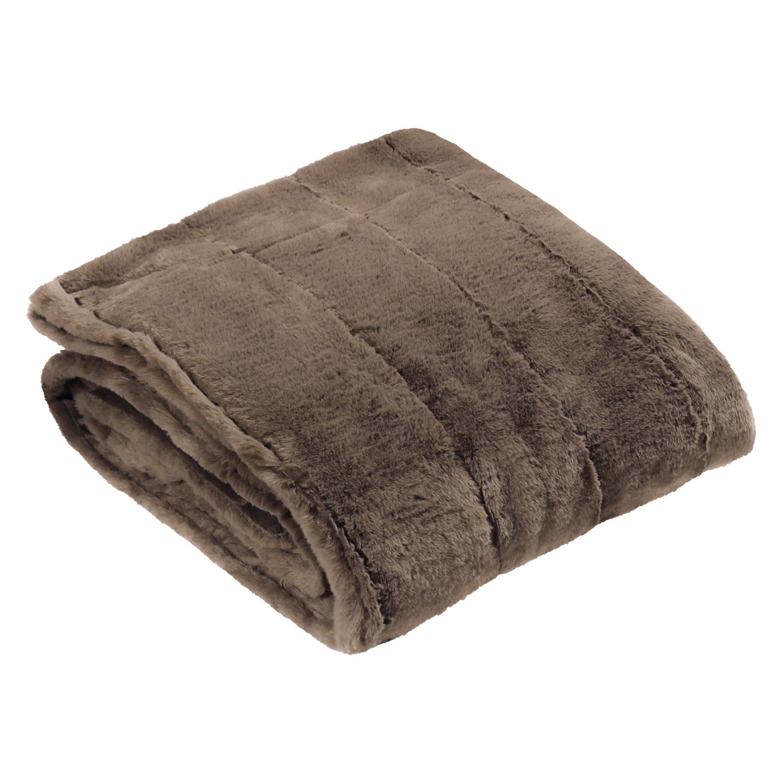 Taupe - Paoletti - Empress Faux Fur Throw - 1