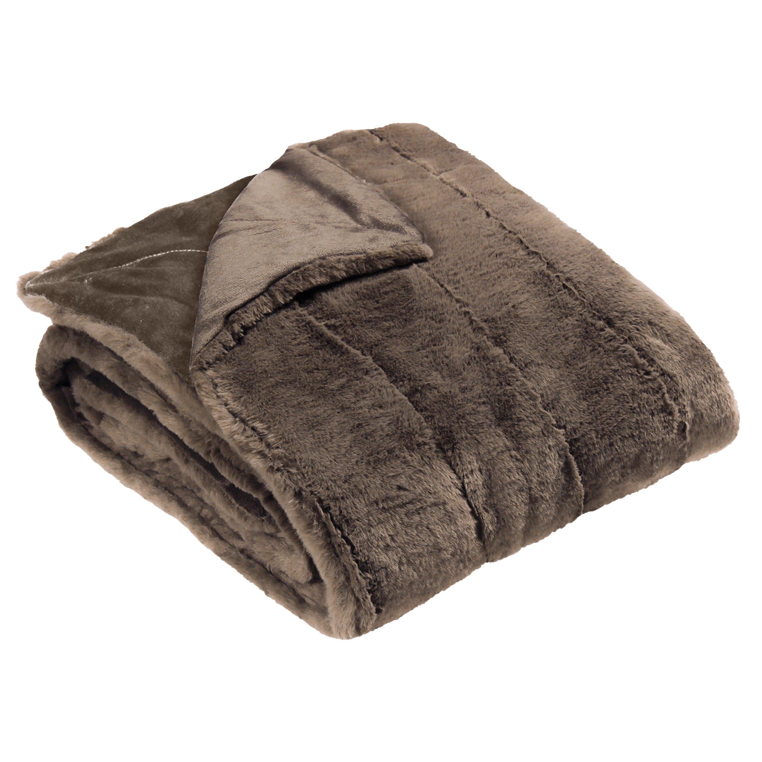 Taupe - Paoletti - Empress Faux Fur Throw - 4