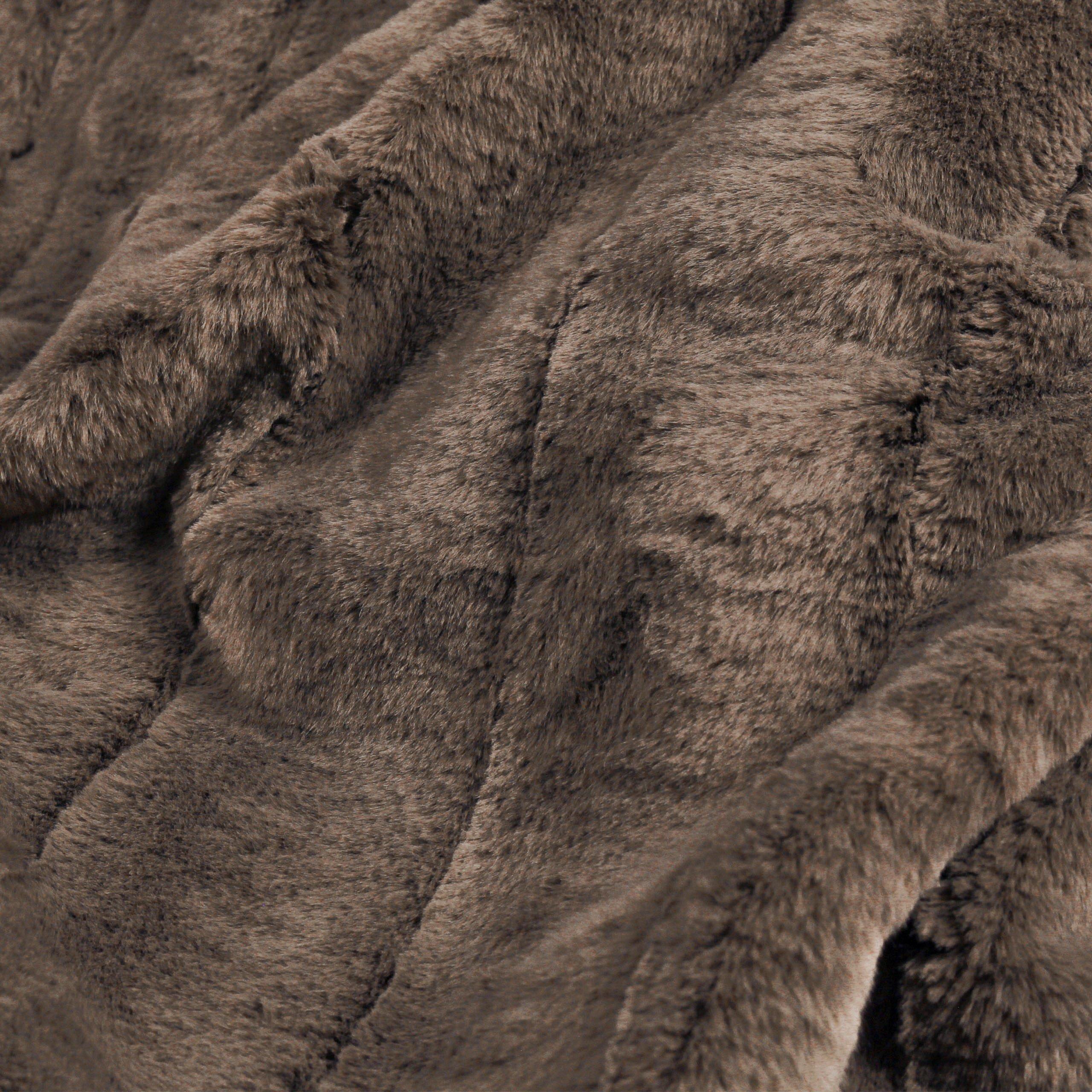 Taupe - Paoletti - Empress Faux Fur Throw - 5