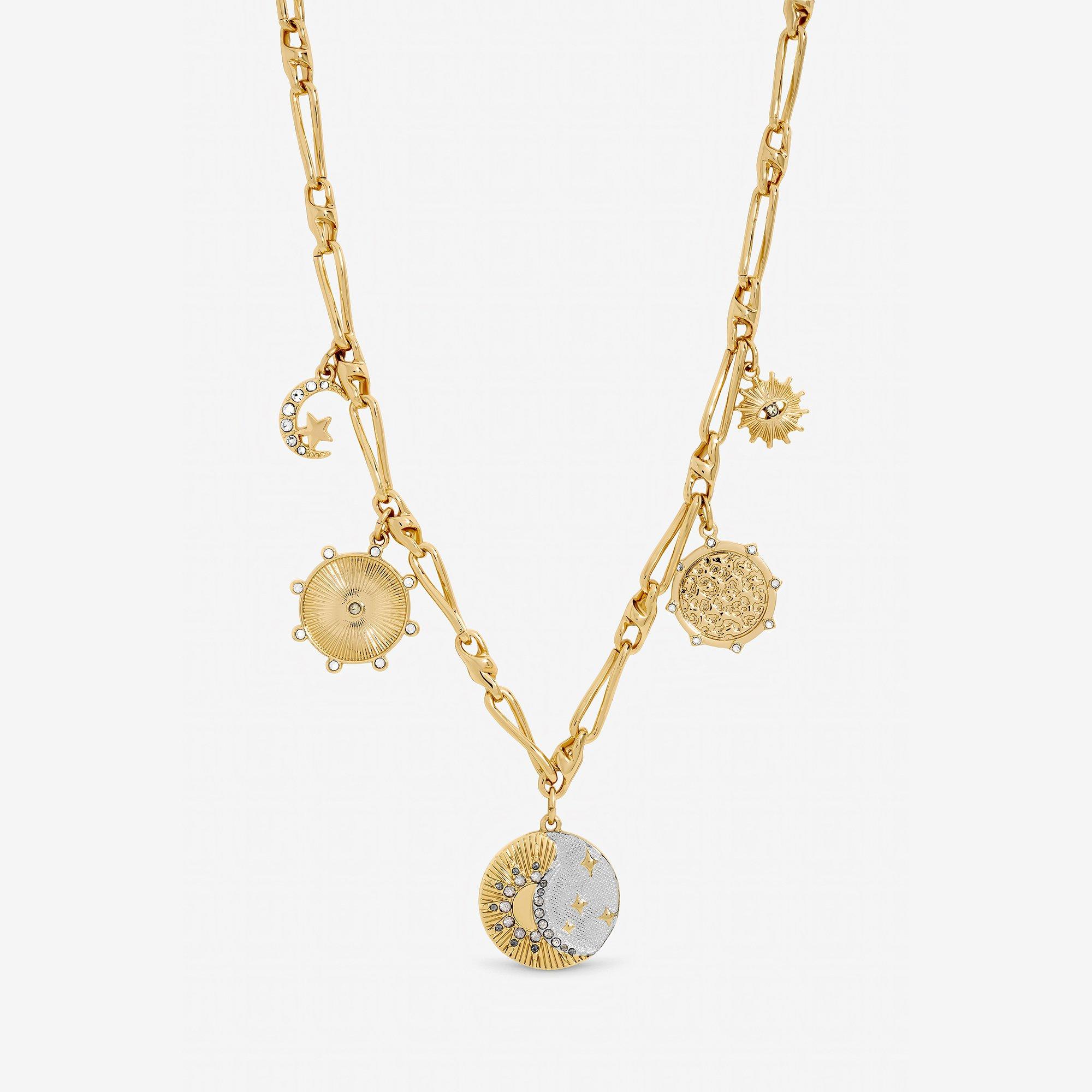 Gold - Mood - Two Tone Celestial Charm Necklace