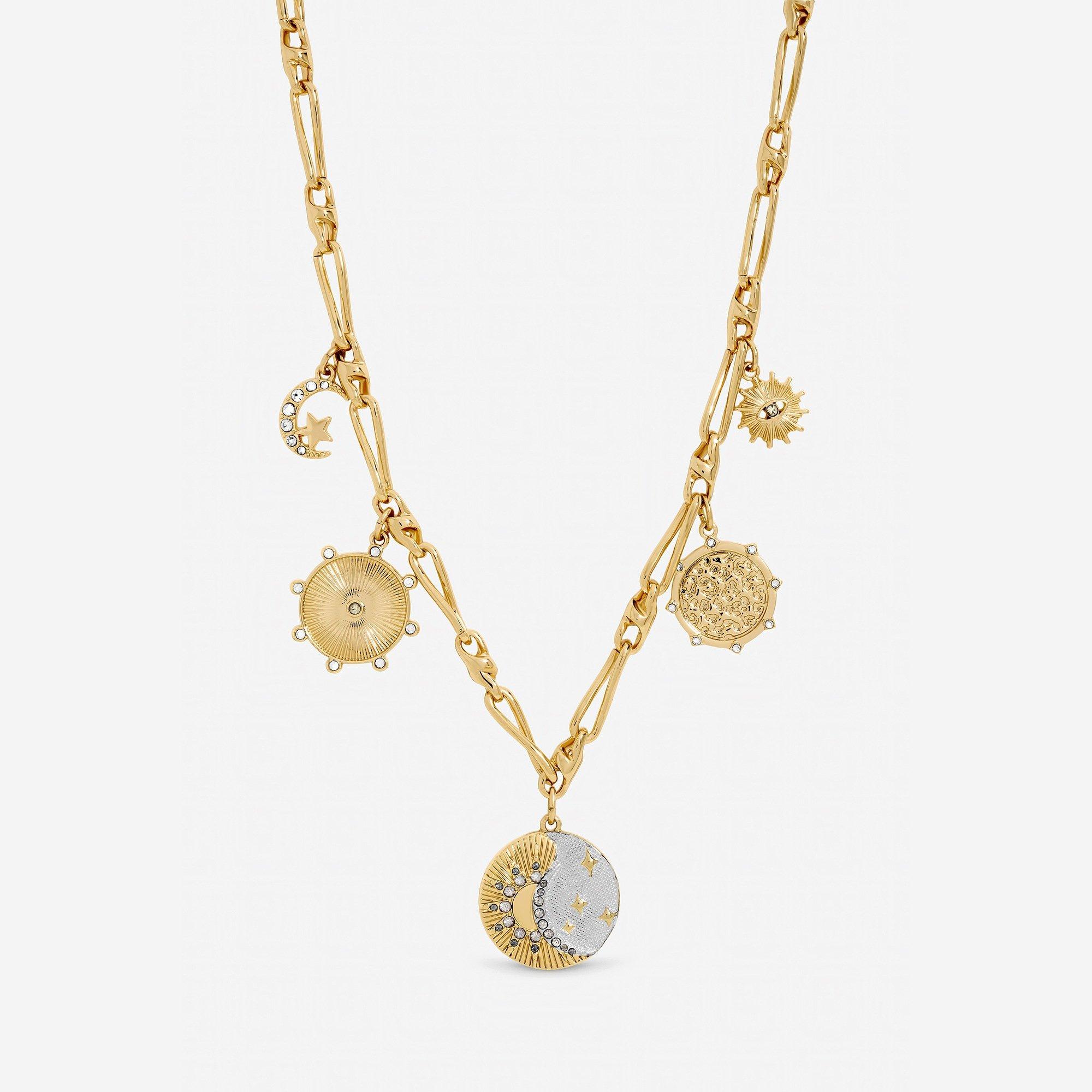 Gold - Mood - Two Tone Celestial Charm Necklace