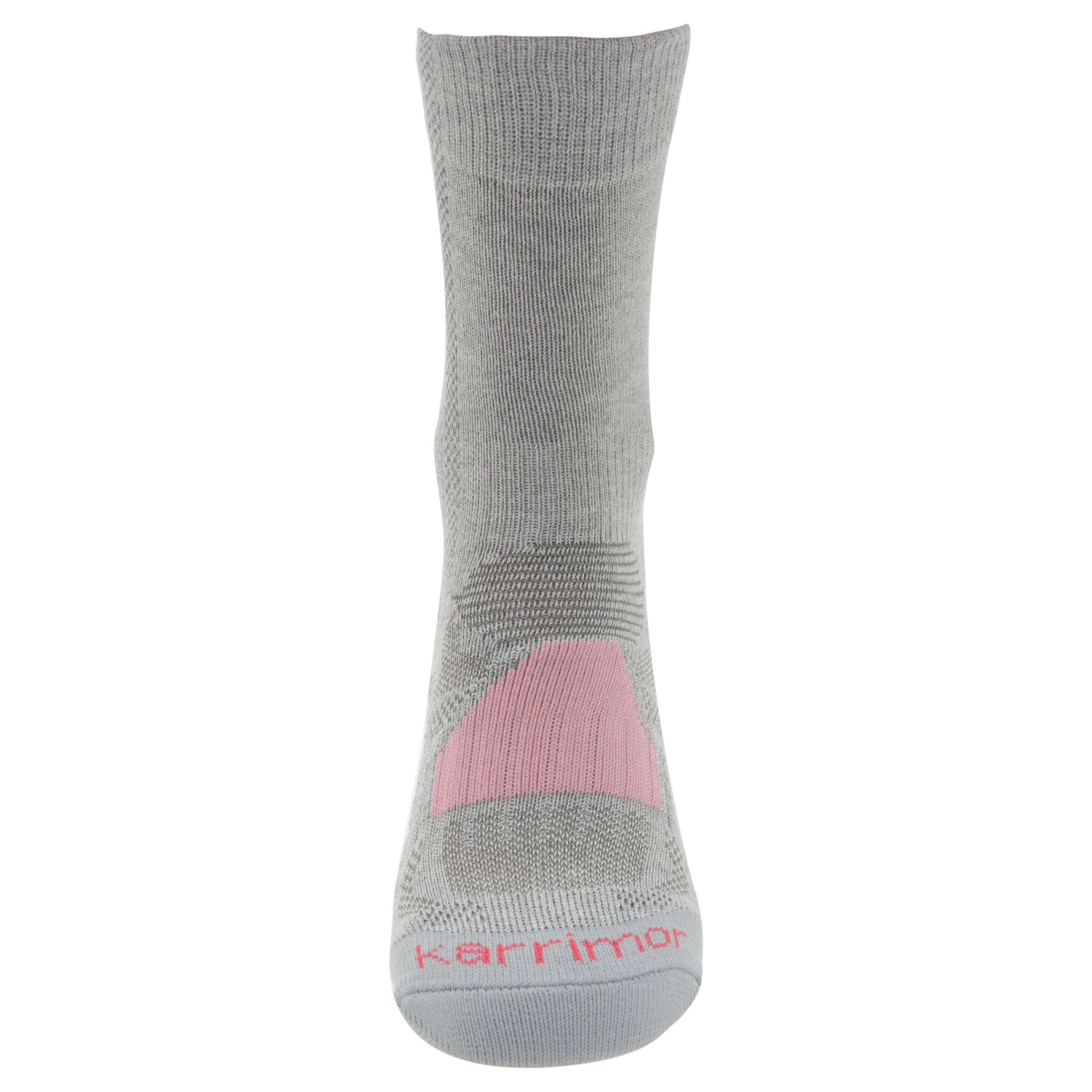 Grey/Pink - Karrimor - 2 Pack Walking Sock Junior - 2