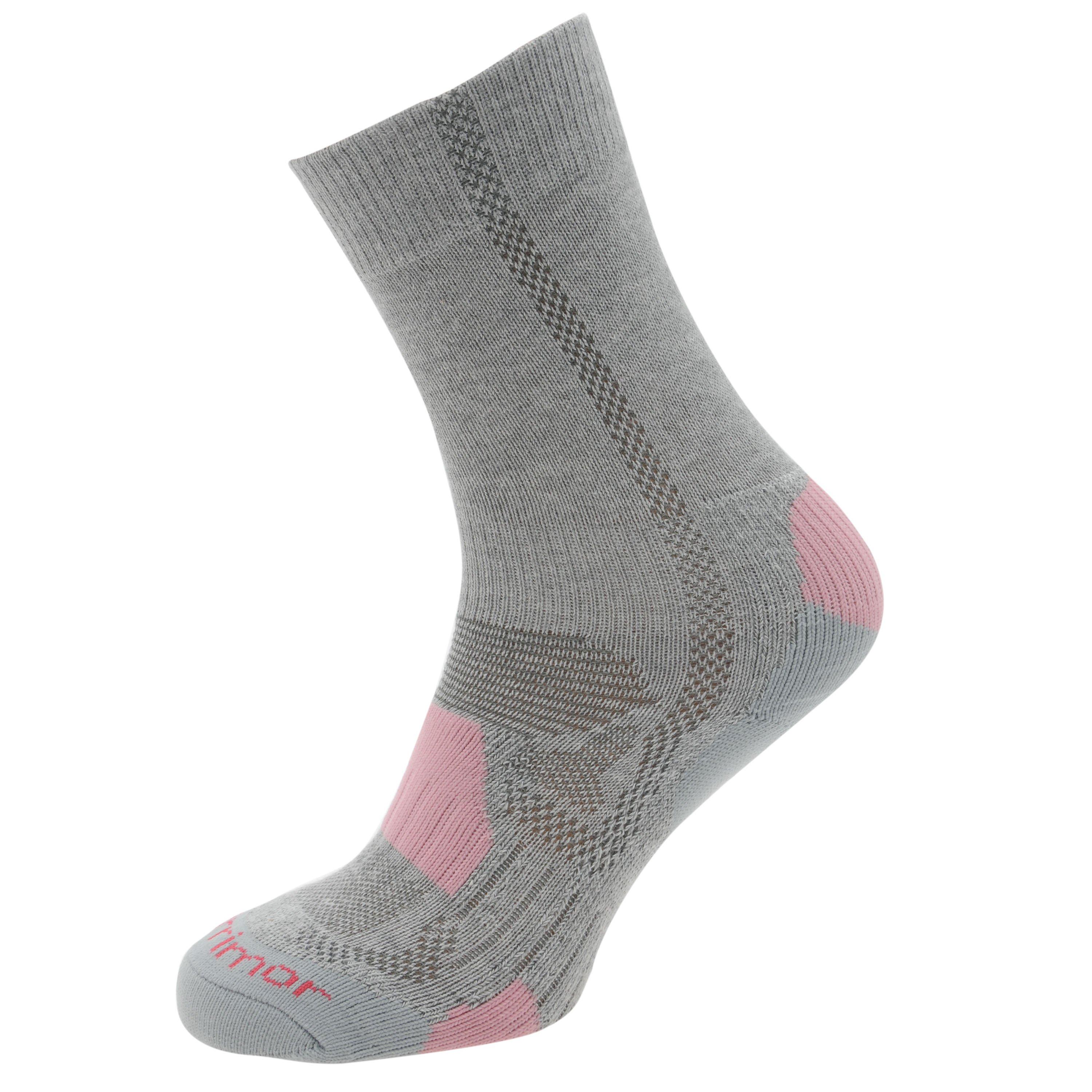 Grey/Pink - Karrimor - 2 Pack Walking Sock Junior - 3