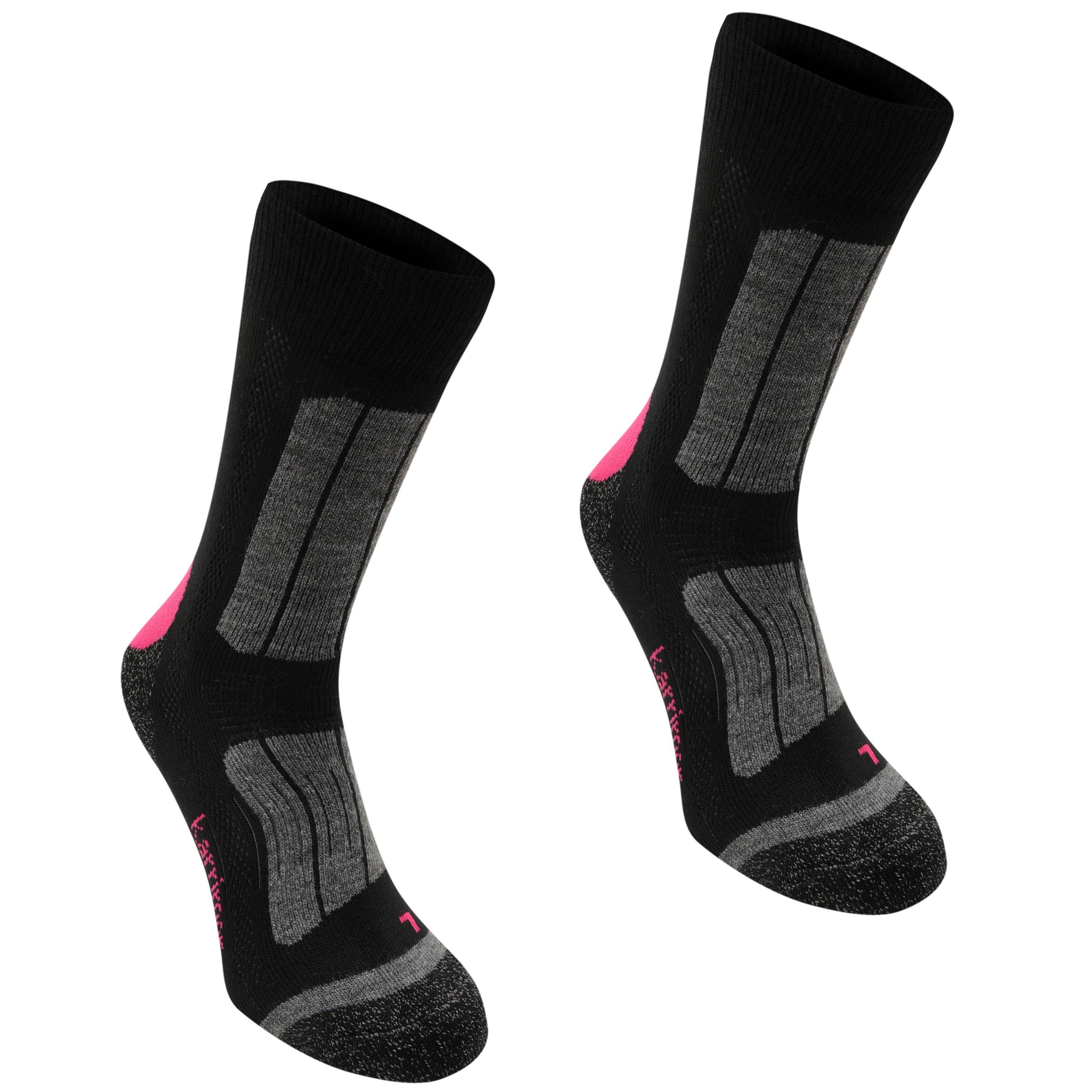 Black/Fucshia - Karrimor - 2 Pack Trekking Socks Womens - 1