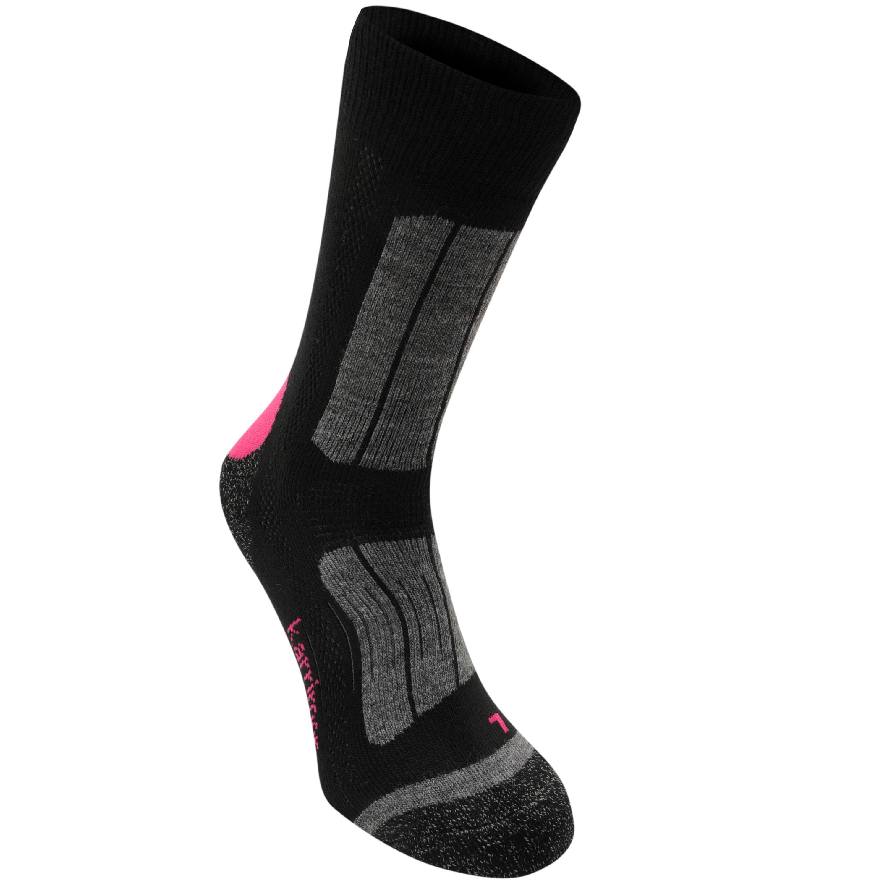 Black/Fucshia - Karrimor - 2 Pack Trekking Socks Womens - 2