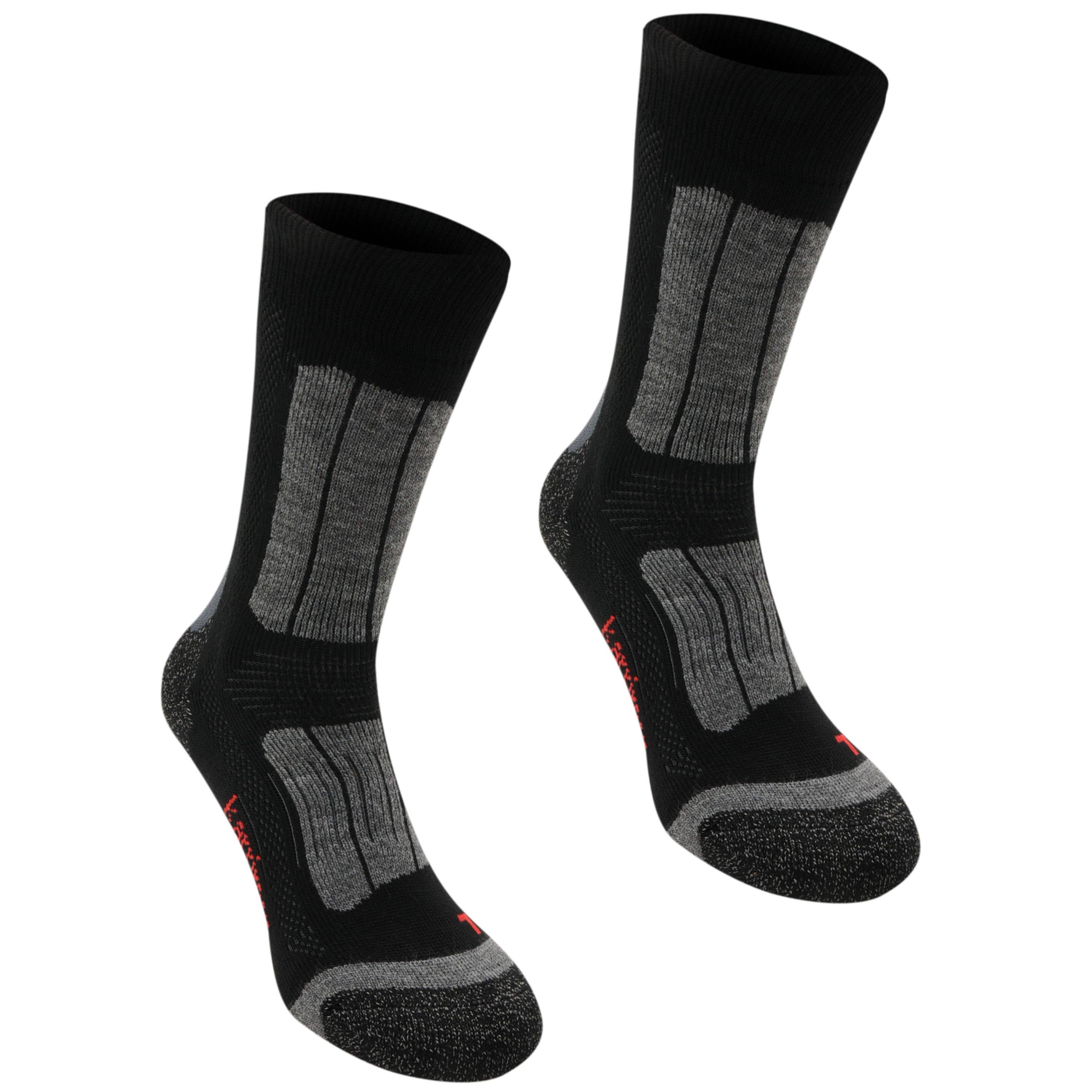 Karrimor Boys 2 Pack Trekking Socks Juniors - Black - Junior 1-6