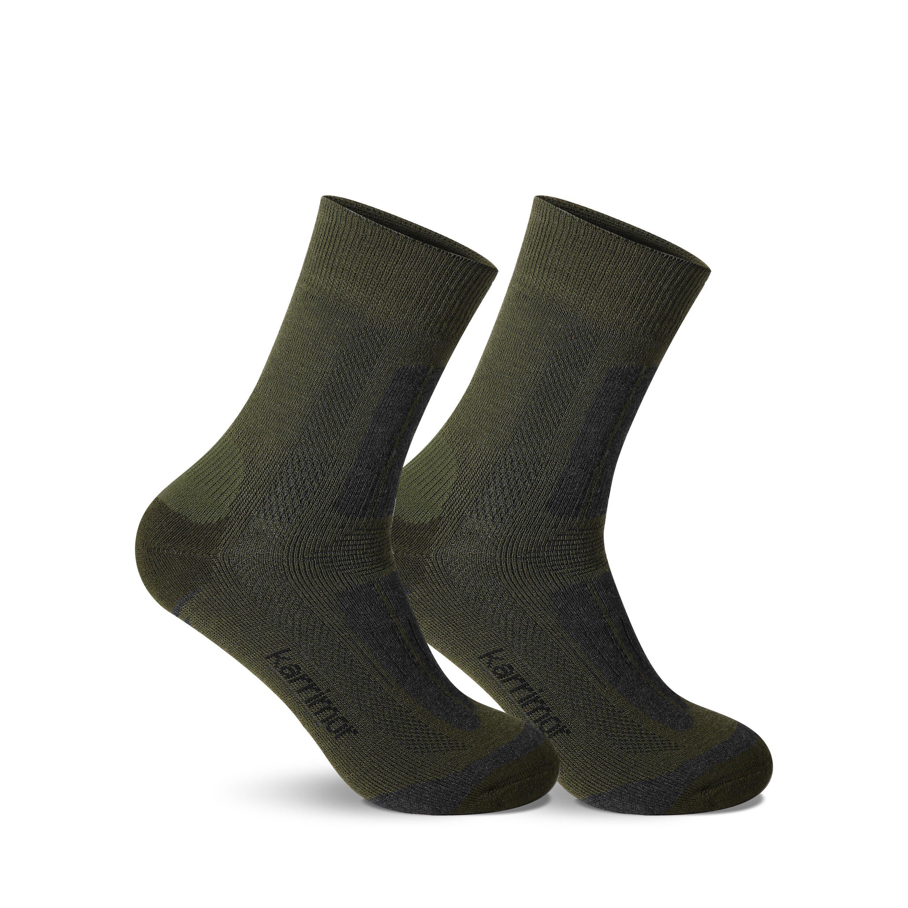 Karrimor Boys 2 Pack Trekking Socks Juniors - Khaki - Junior 1-6