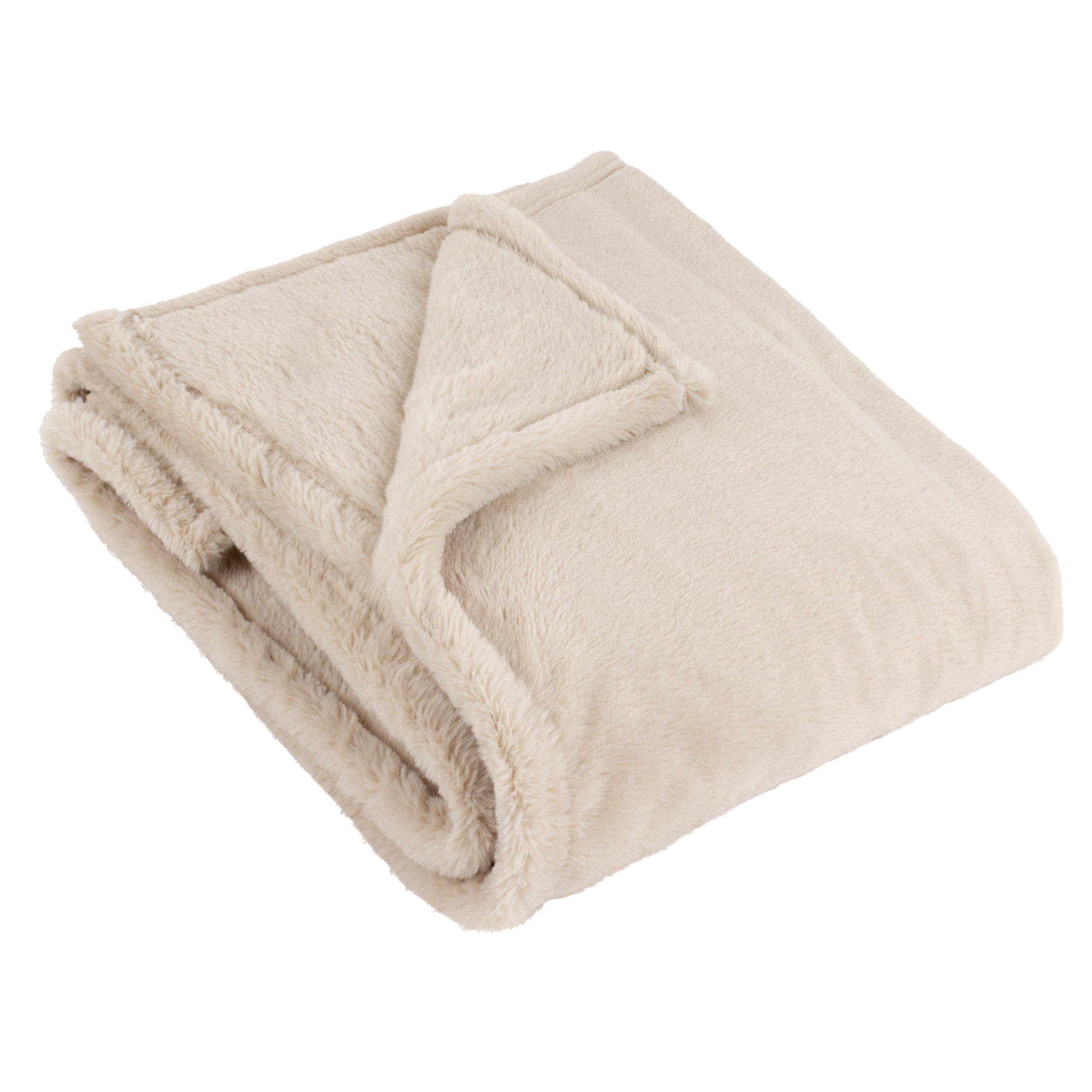Natural - Furn - Kallu Double-Sided Faux-Fur Throw - 1