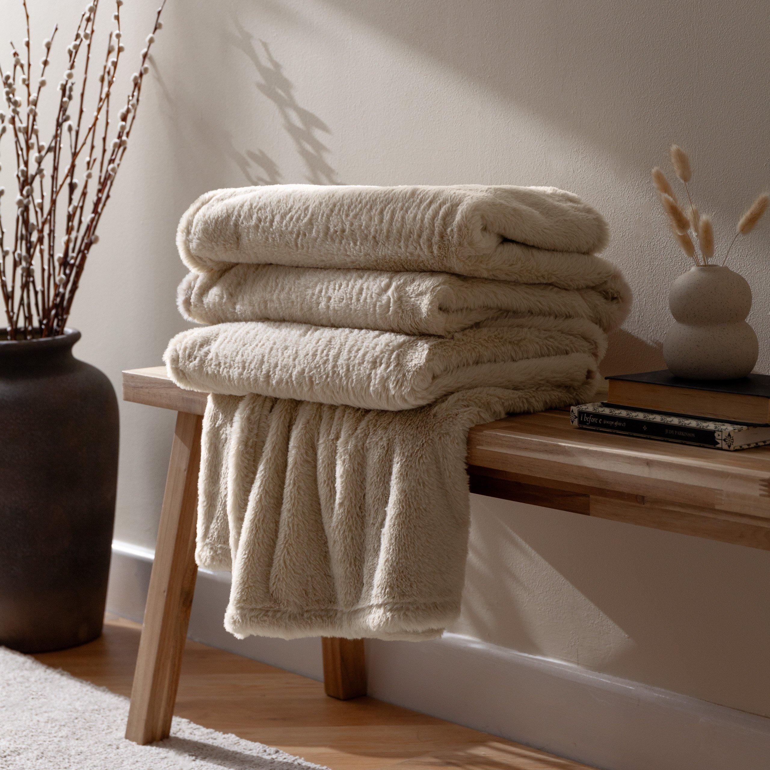 Natural - Furn - Kallu Double-Sided Faux-Fur Throw - 2