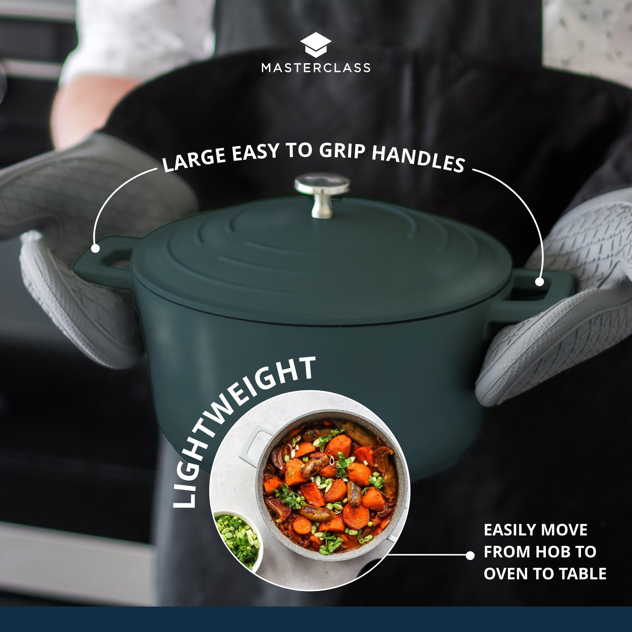 Black - MasterClass - MasterClass Cast Aluminium 4L Round Casserole Dish - 2