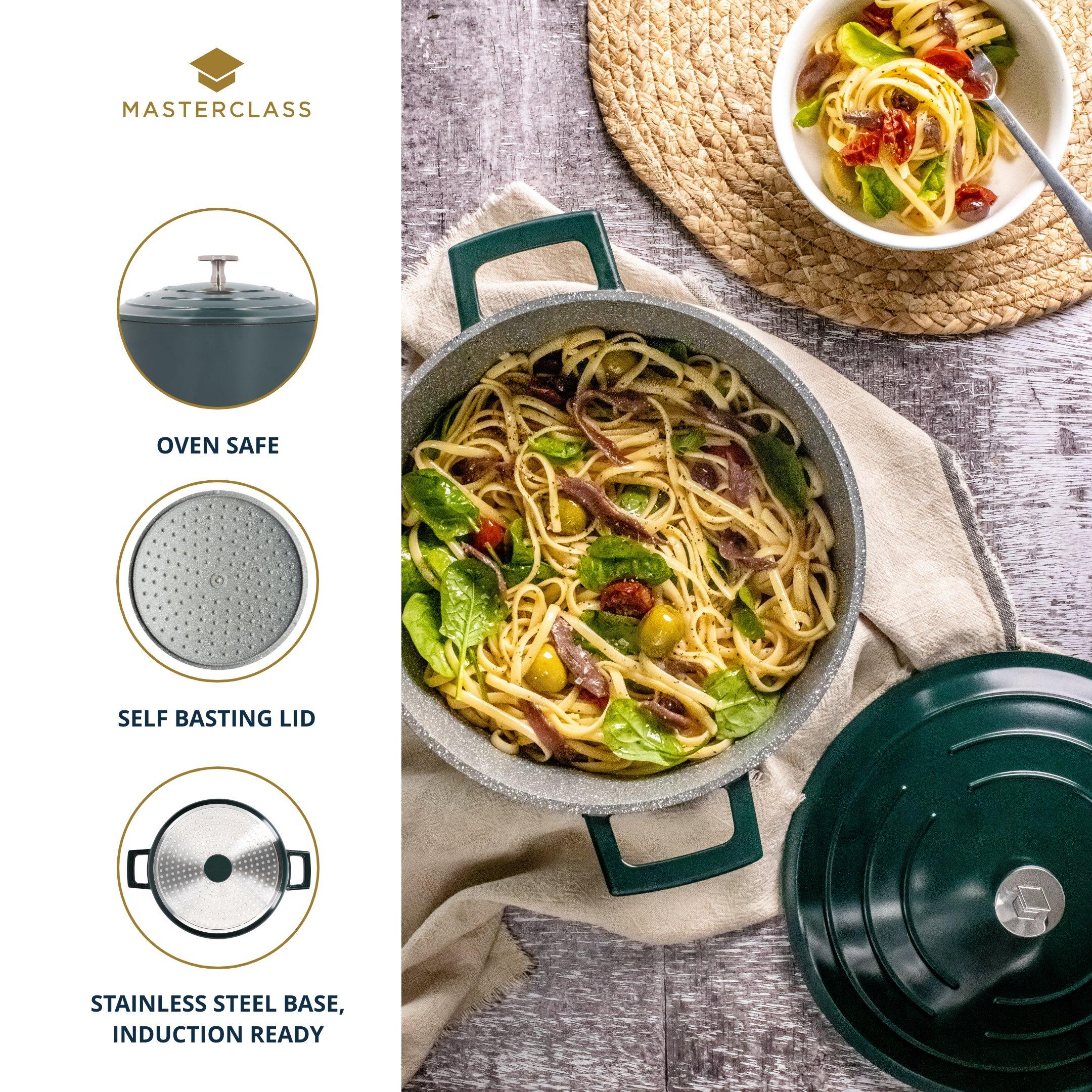 Black - MasterClass - MasterClass Cast Aluminium 4L Round Casserole Dish - 4