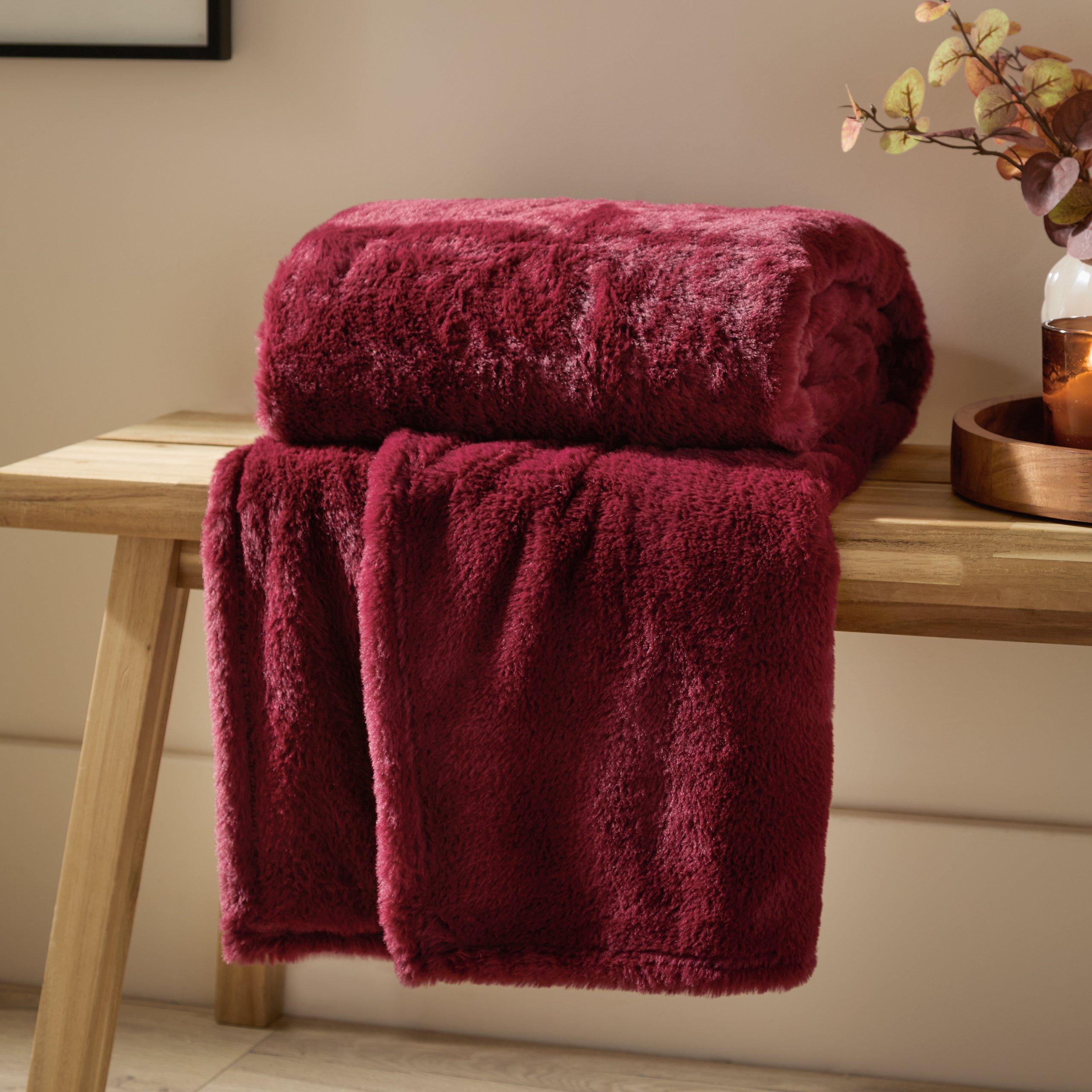 Berry - Furn - Kallu Double-Sided Faux-Fur Throw - 2
