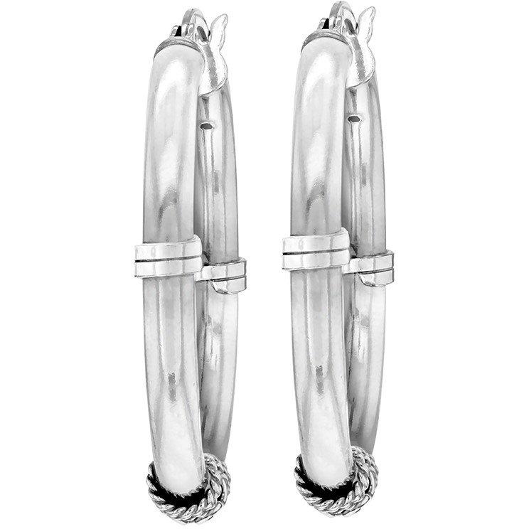 Sterling Silver - Be You - Sterling Silver Rope-Design Hoops - 6
