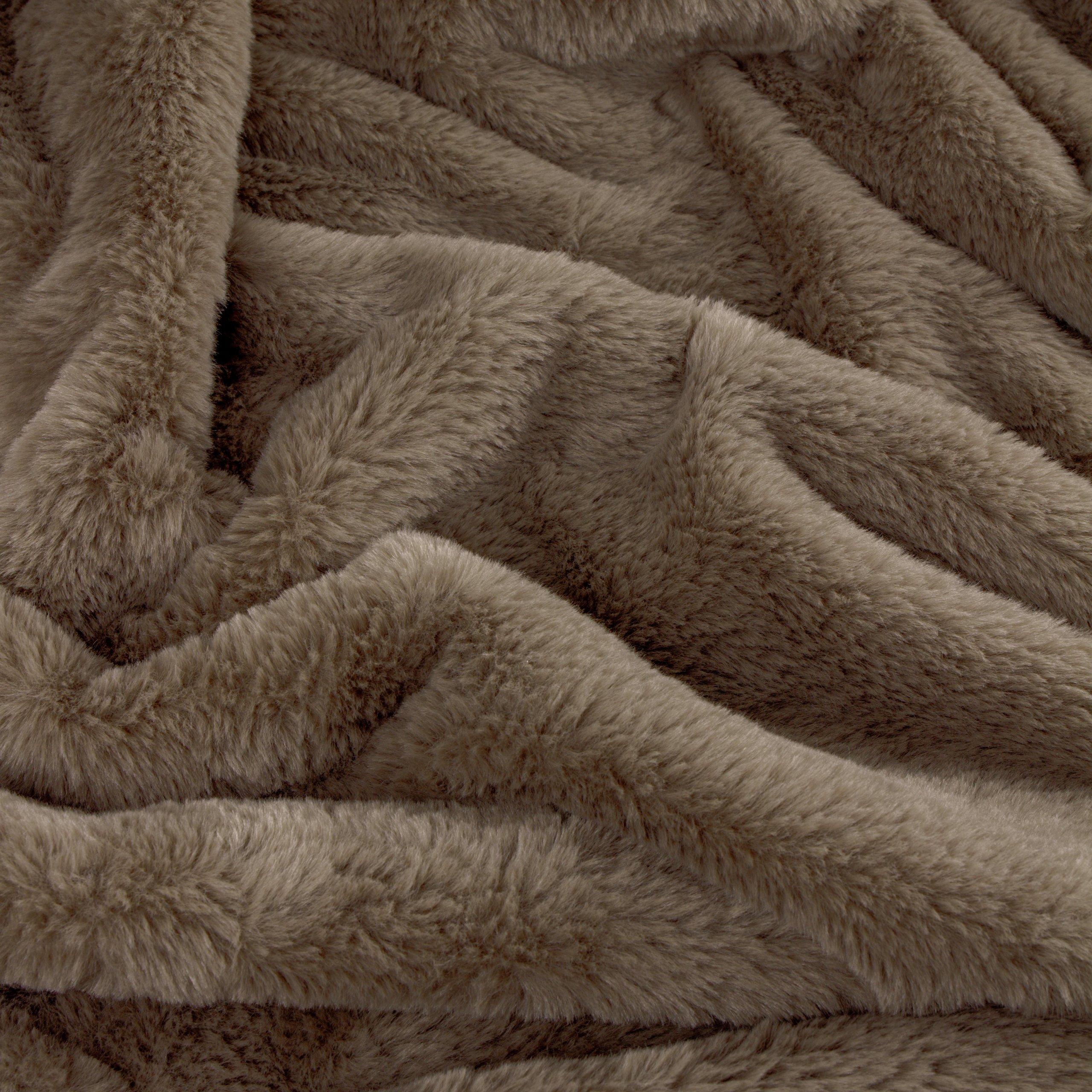 Mocha - Furn - Kallu Double-Sided Faux-Fur Throw - 4