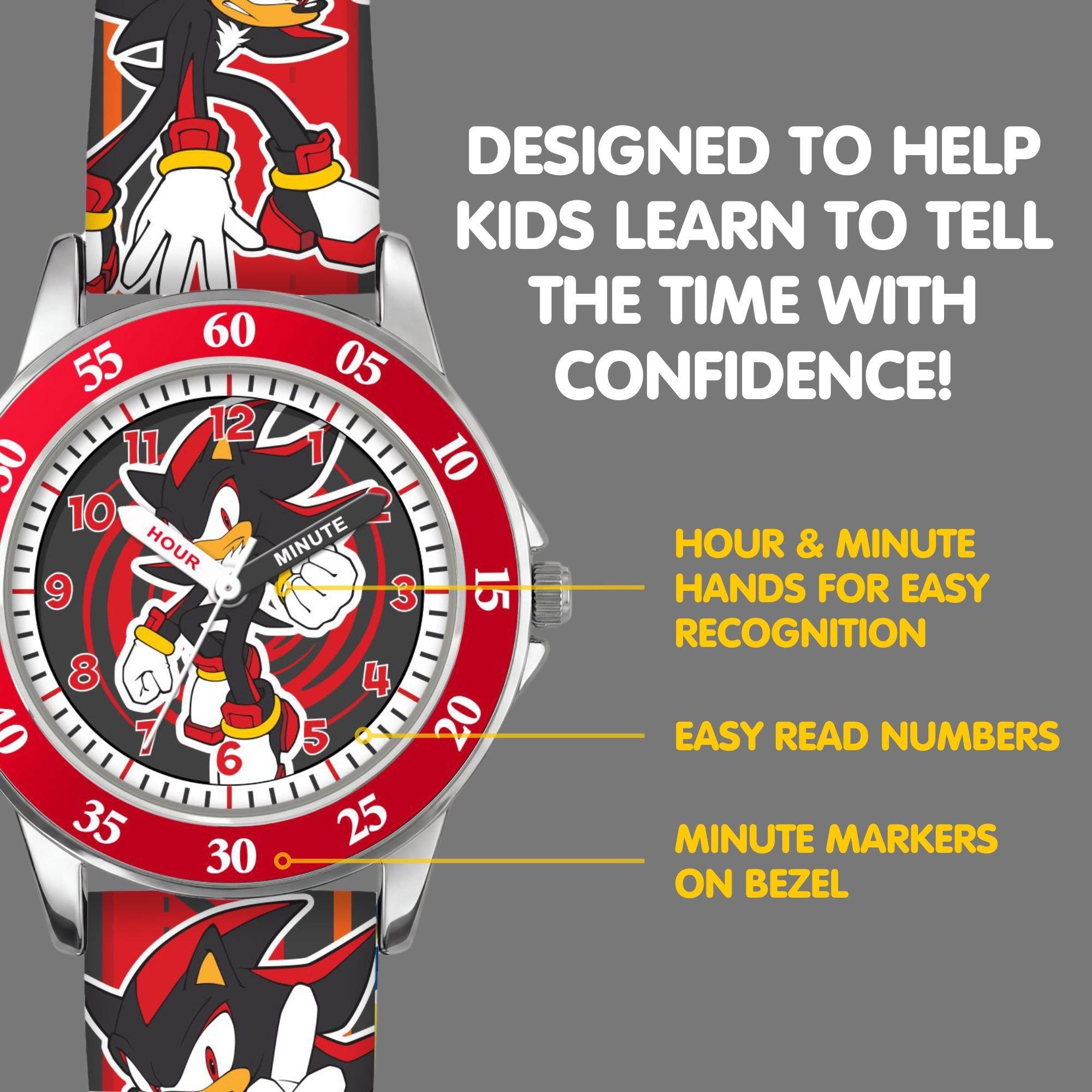 Red - Sonic - Shadow the Hedgehog Time Teacher Watch - 4