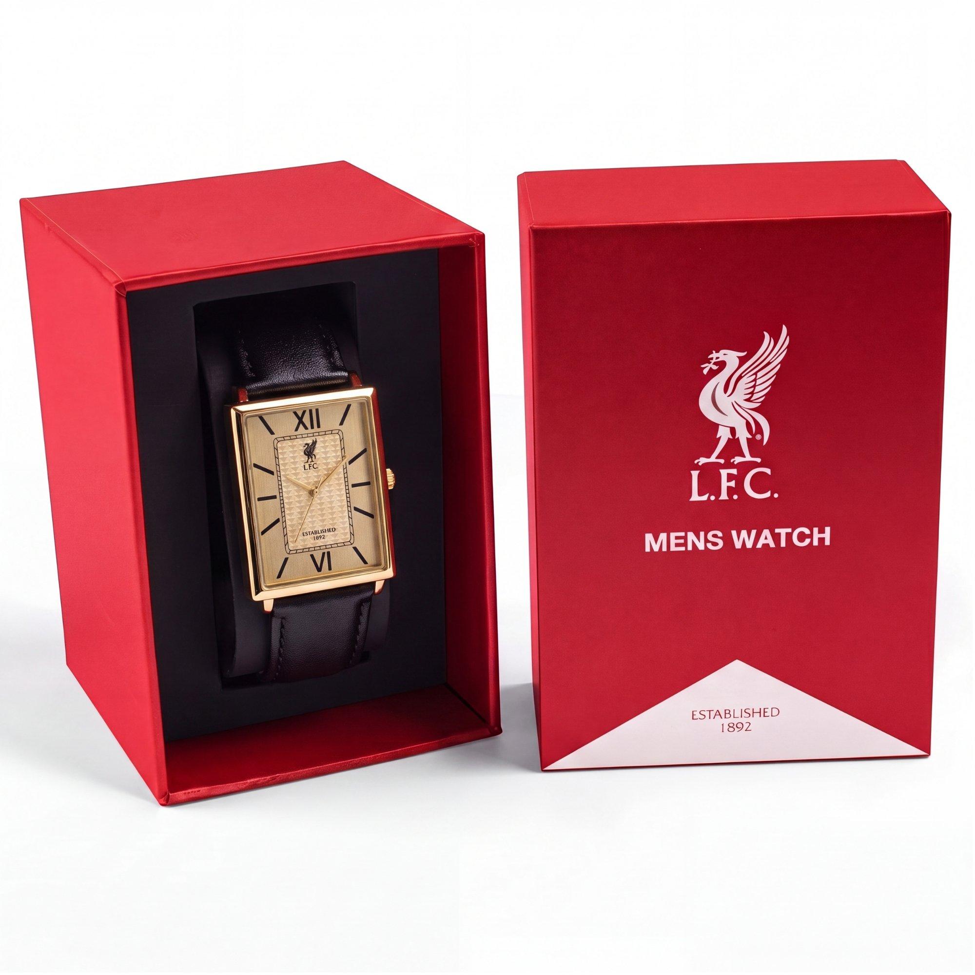 Black - Liverpool FC - Liverpool FC Gold Rectangle Quartz Watch - 4