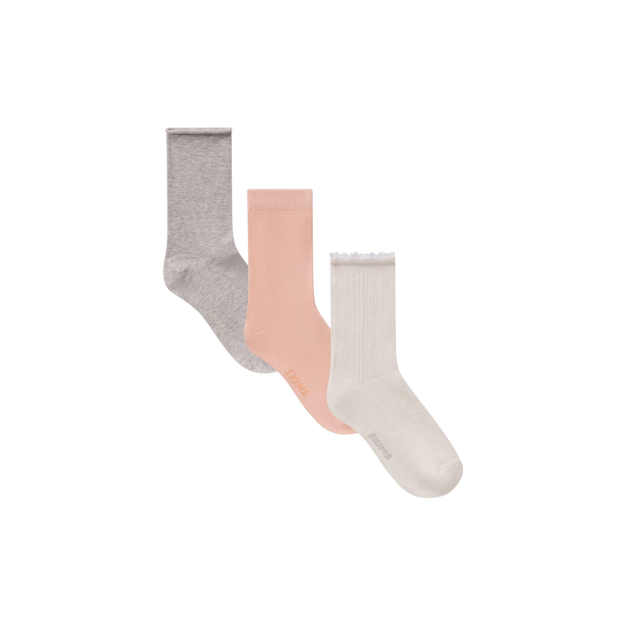 MARBLE PRIMROSE - SKIMS - Womens Textured Sock 3-Pack