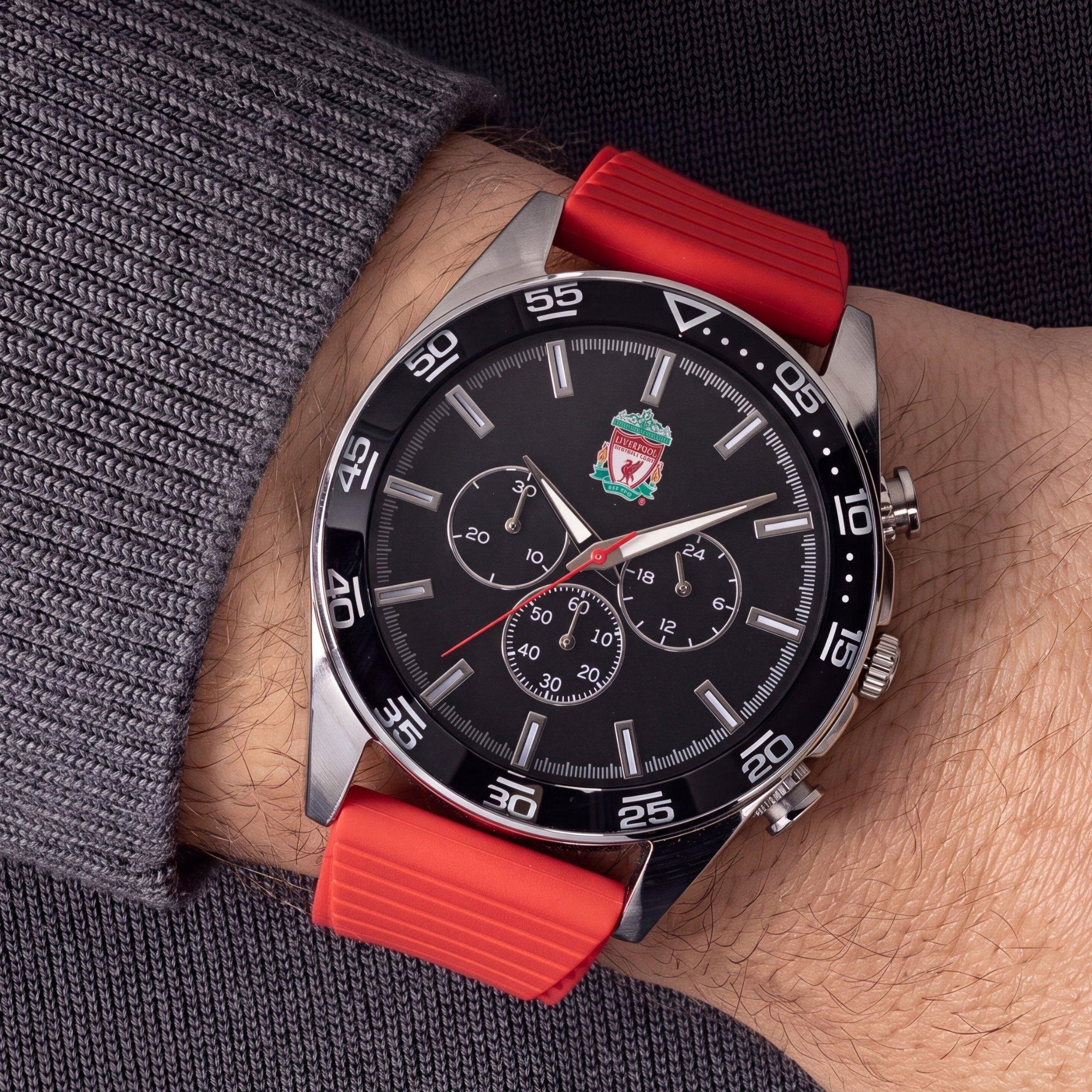 Red - Liverpool FC - Liverpool FC Silver Chrono Red Strap Watch - 2