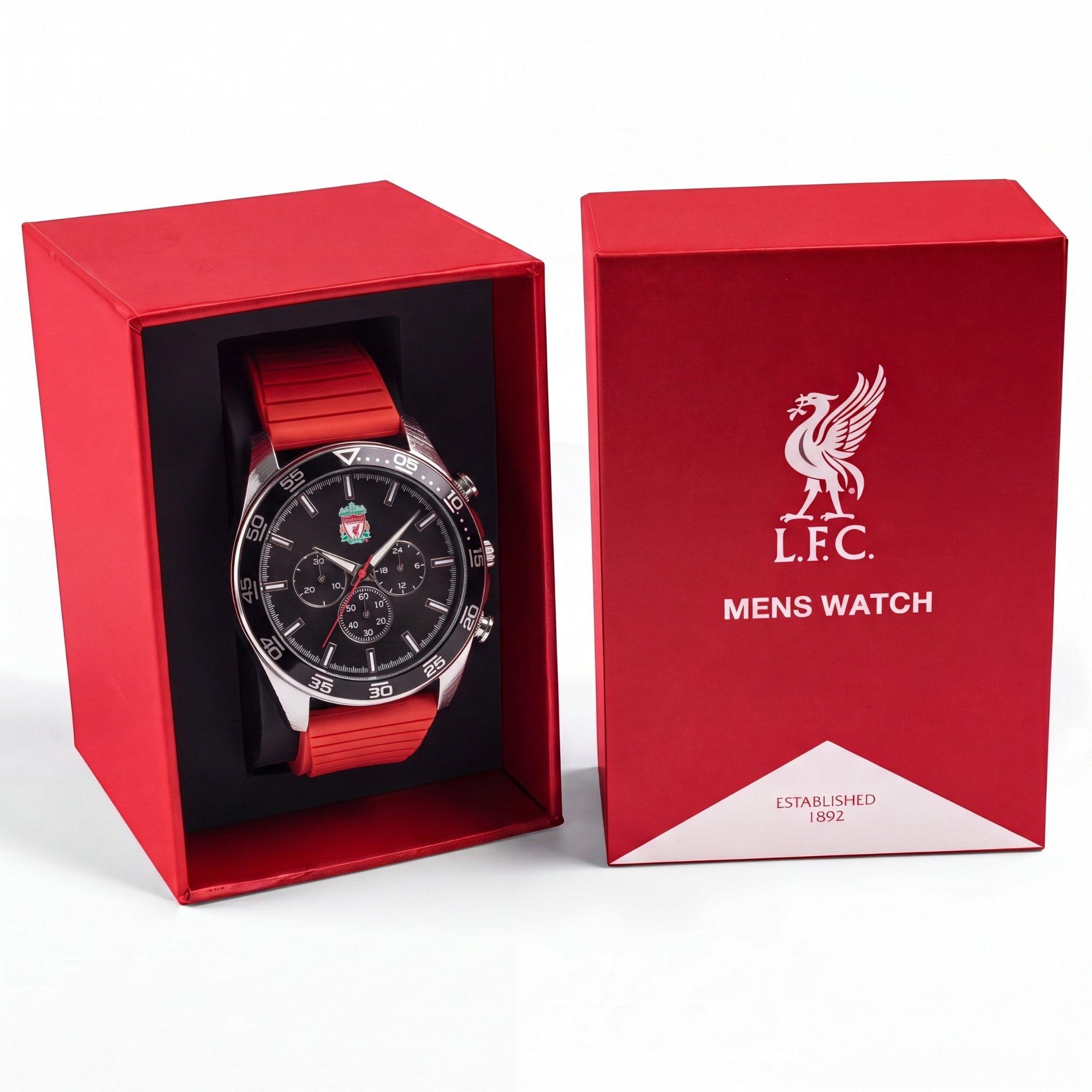 Red - Liverpool FC - Liverpool FC Silver Chrono Red Strap Watch - 4