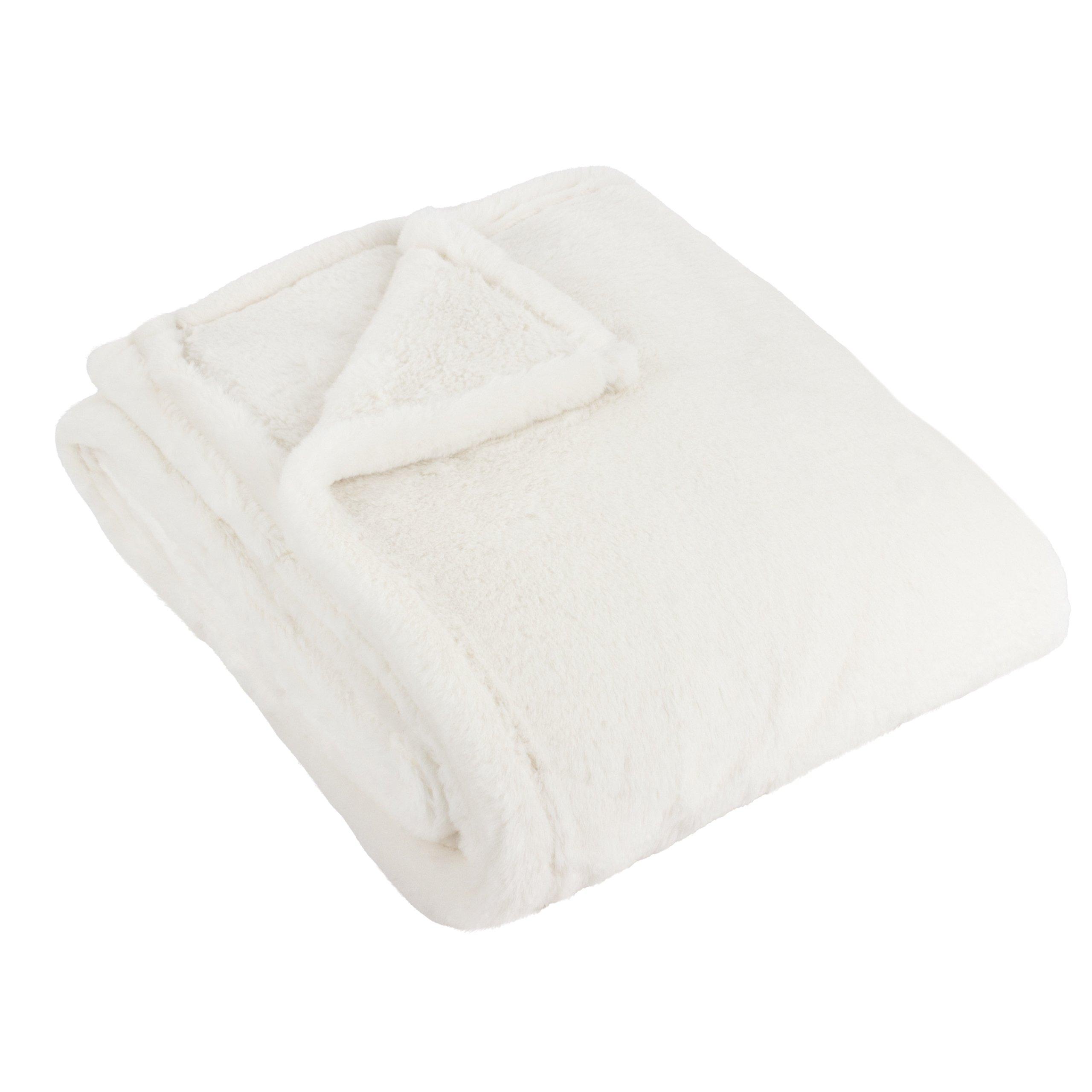 Ecru - Furn - Kallu Double-Sided Faux-Fur Throw - 3