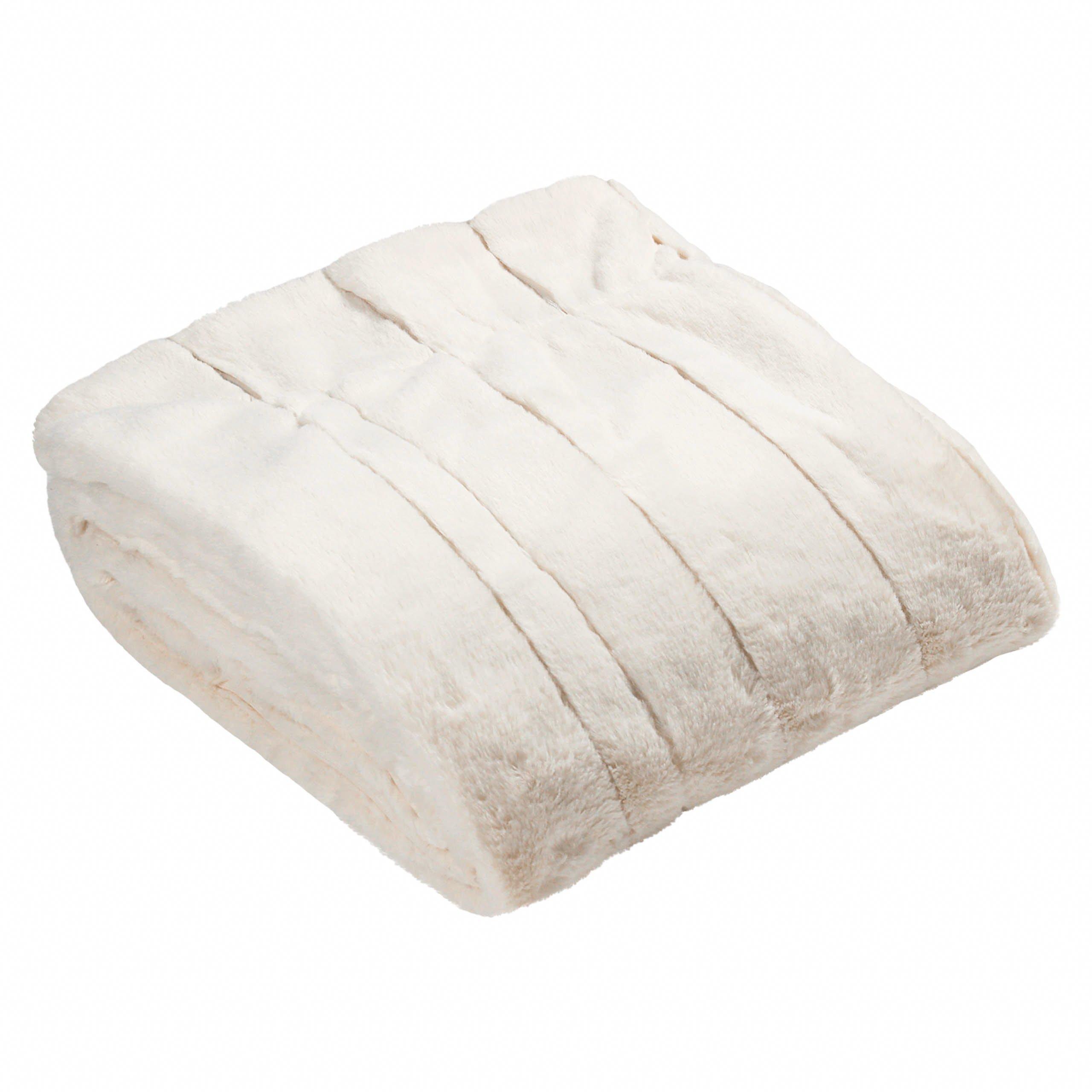 Cream - Paoletti - Empress Faux Fur Throw - 1