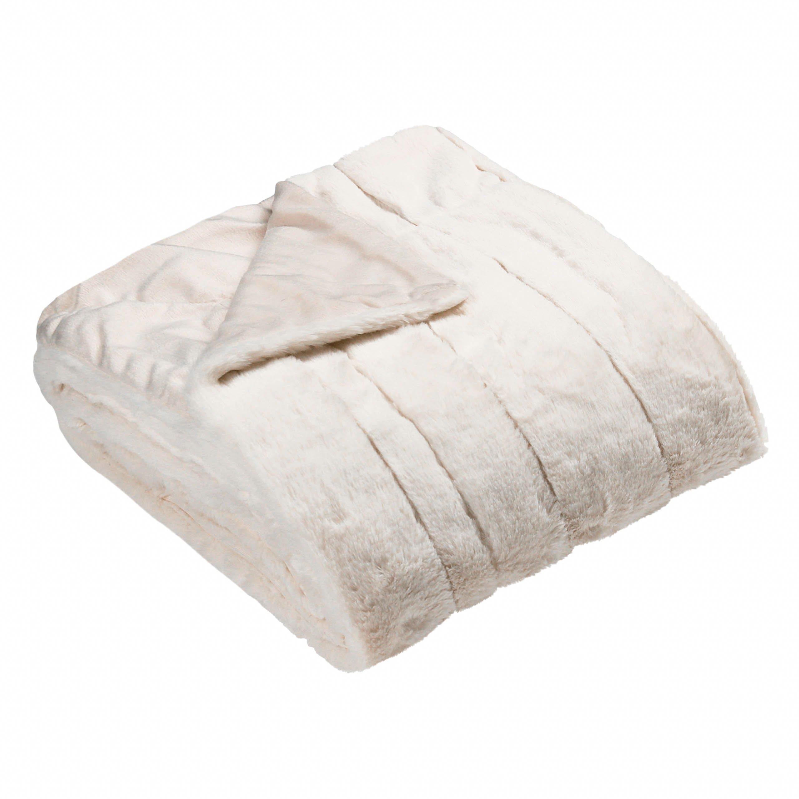 Cream - Paoletti - Empress Faux Fur Throw - 4