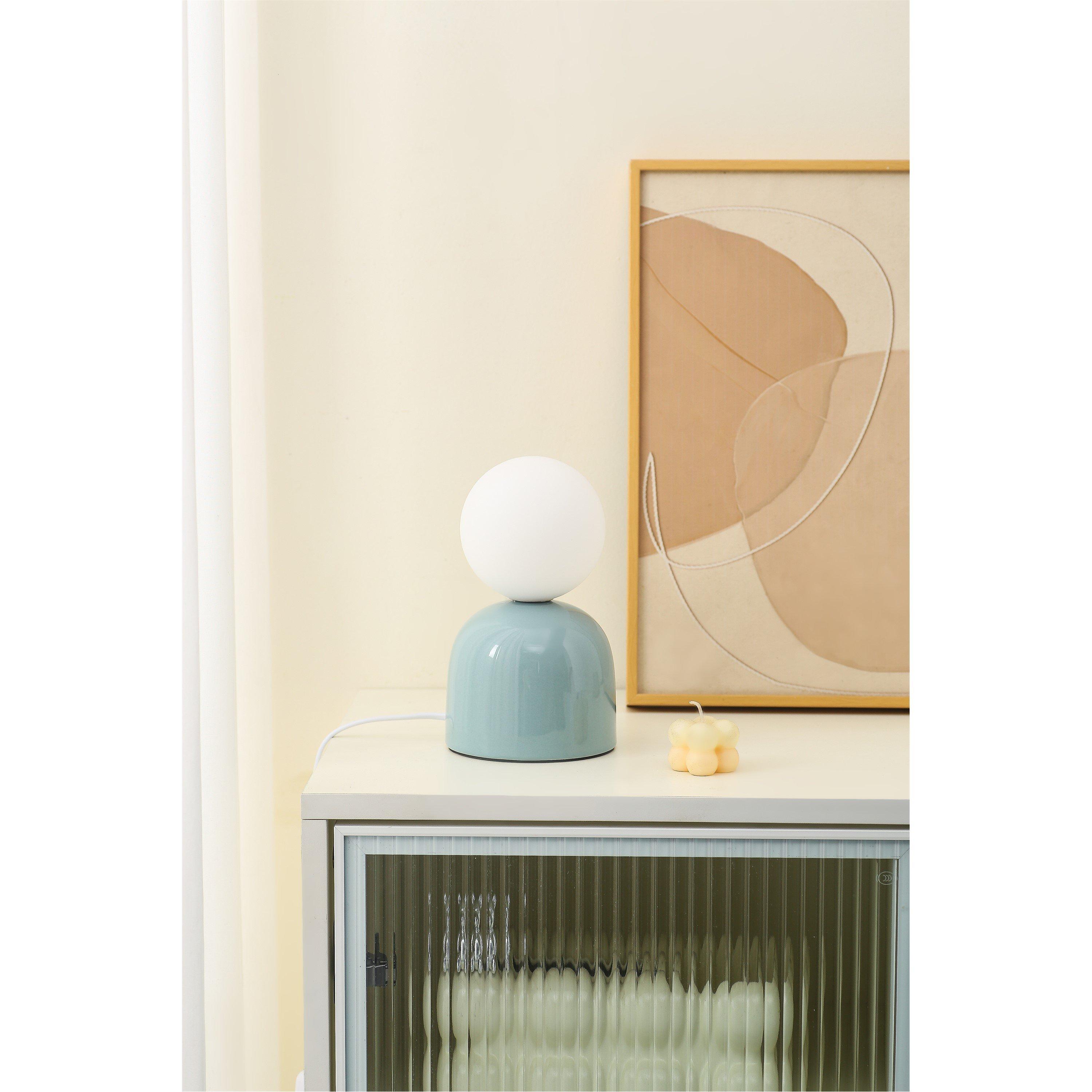 Blue - K Living - Manila Blue Ceramic Table Lamp - 1