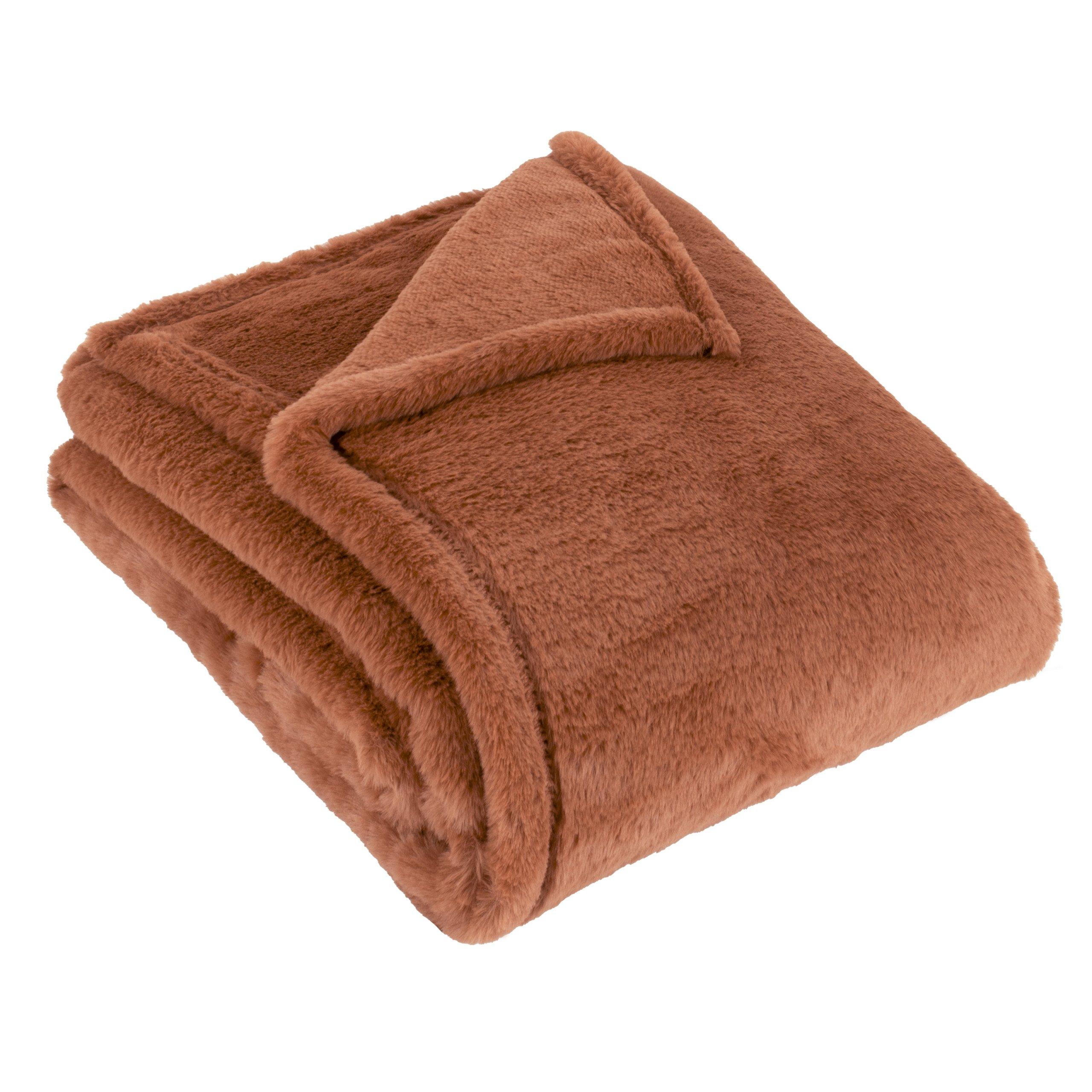 Rust - Furn - Kallu Double-Sided Faux-Fur Throw - 3