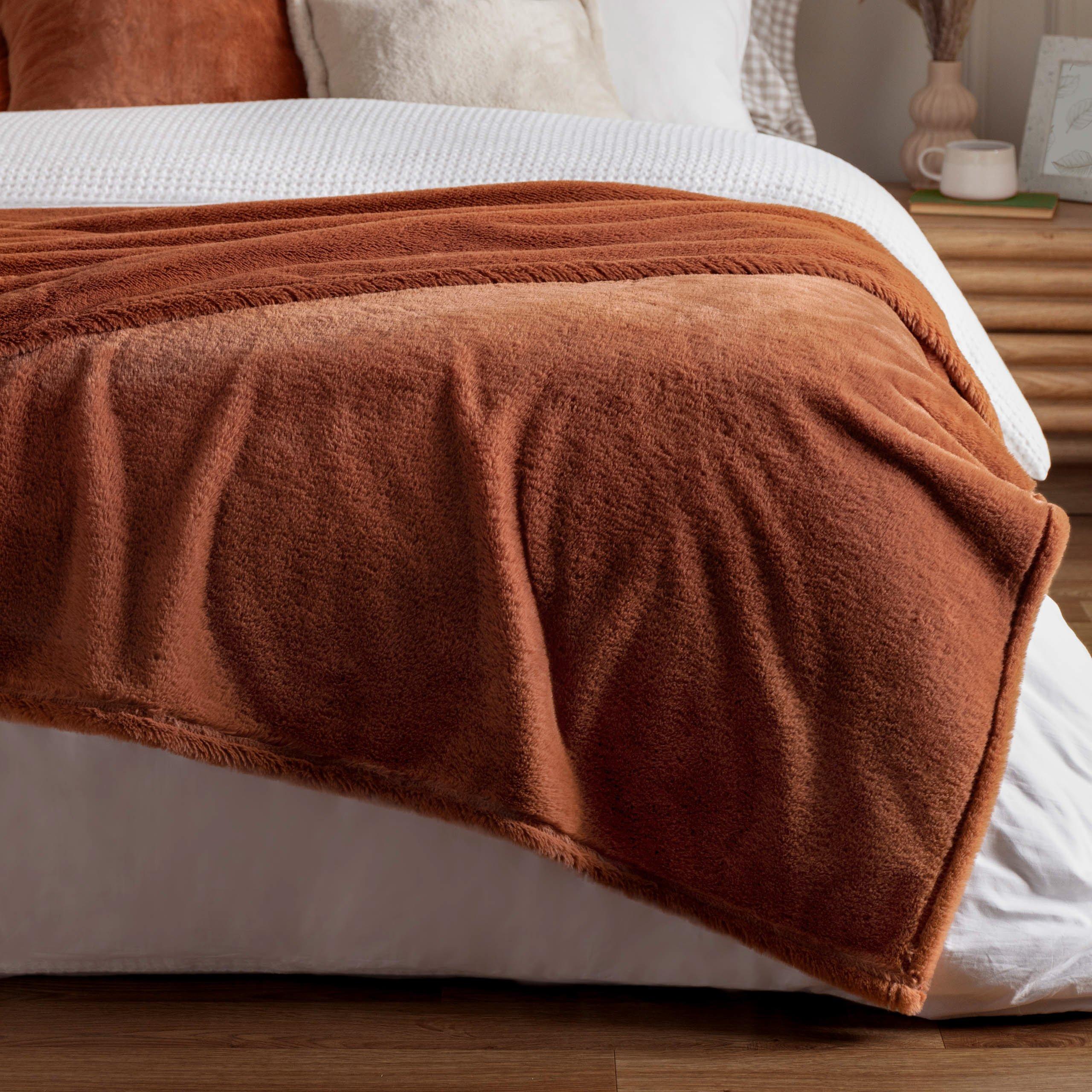 Rust - Furn - Kallu Double-Sided Faux-Fur Throw - 5