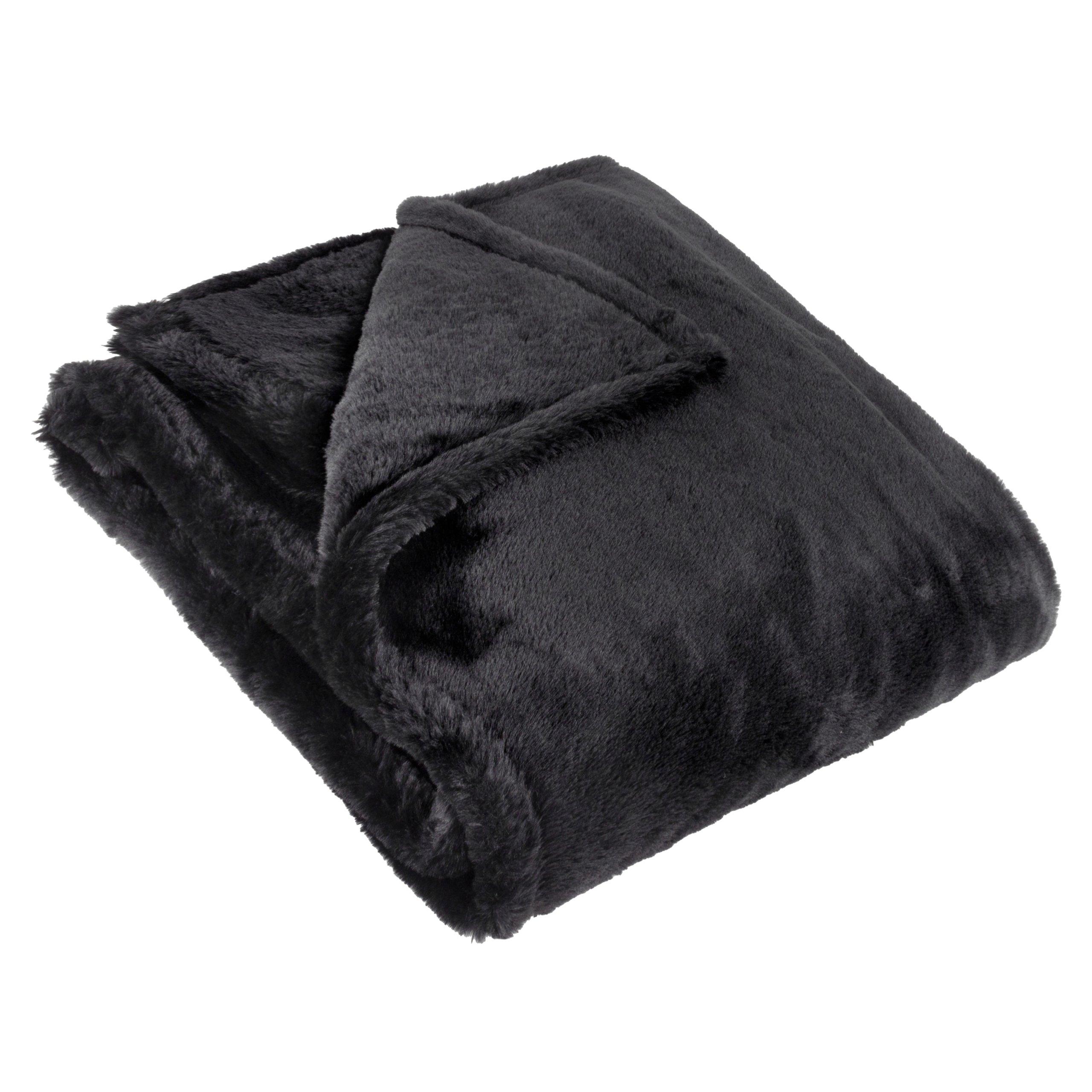 Black - Furn - Kallu Double-Sided Faux-Fur Throw - 1