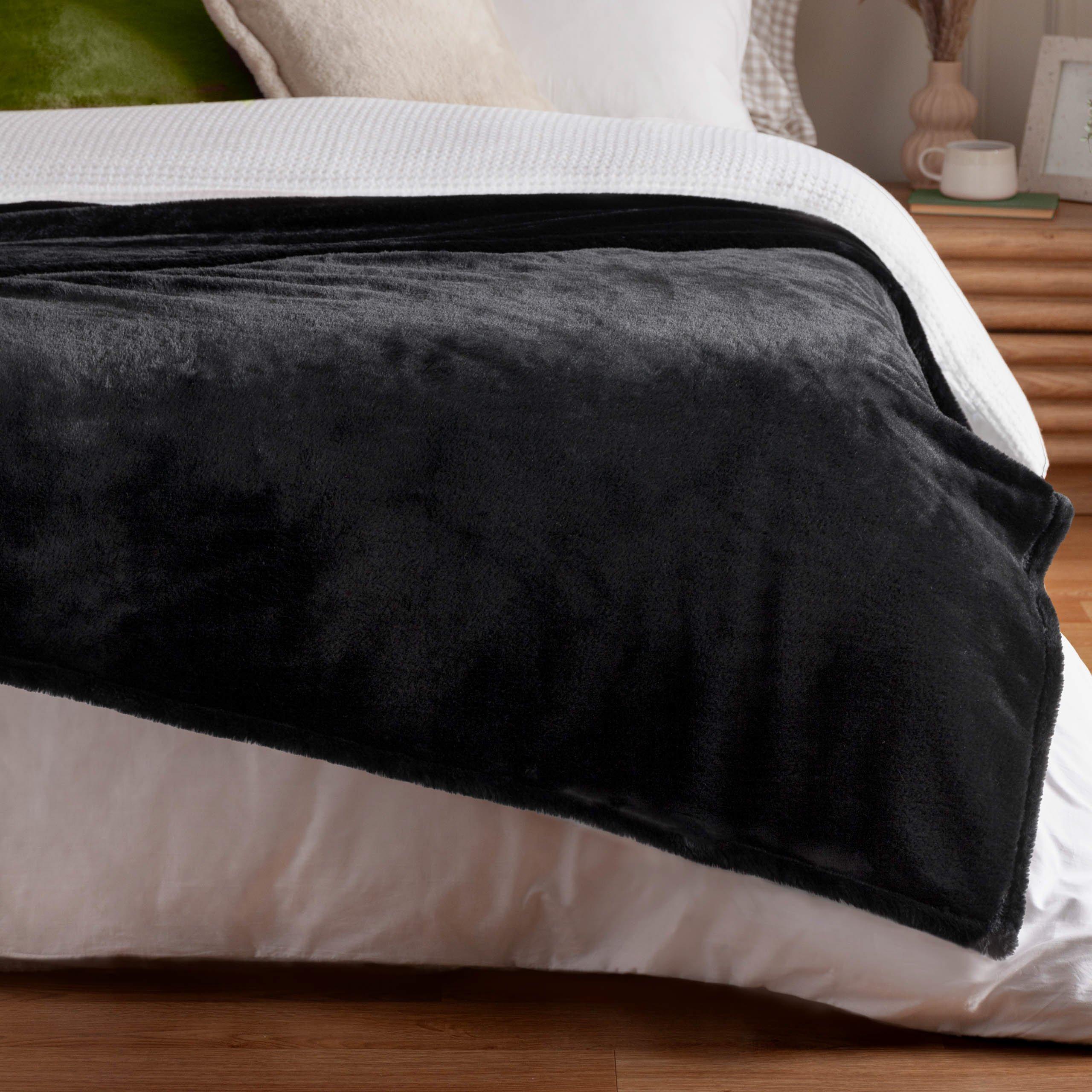 Black - Furn - Kallu Double-Sided Faux-Fur Throw - 5