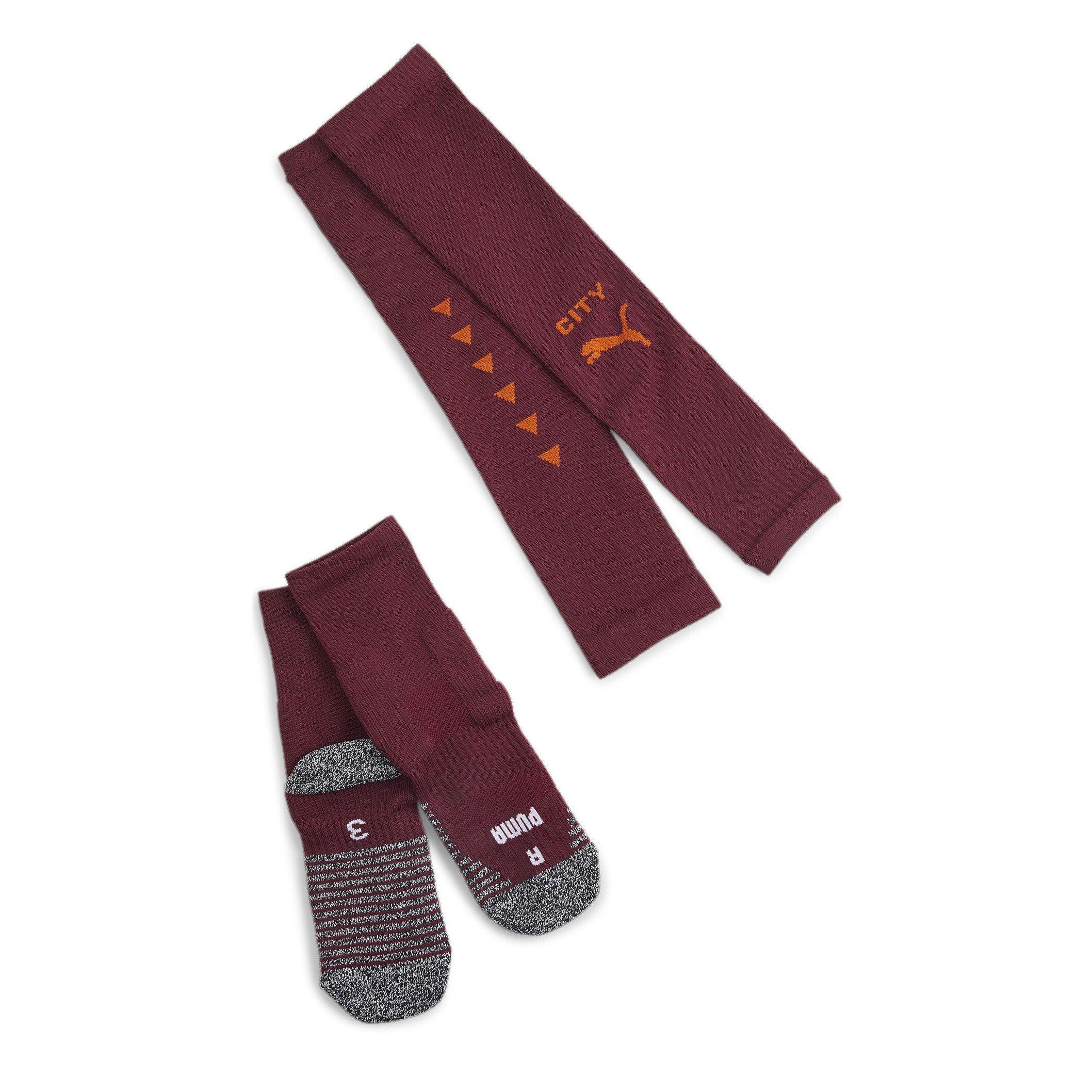 Puma Men's Team Mcfc Stacked Logo Socks Promo Football Sock - Aubergine - Mens 12+