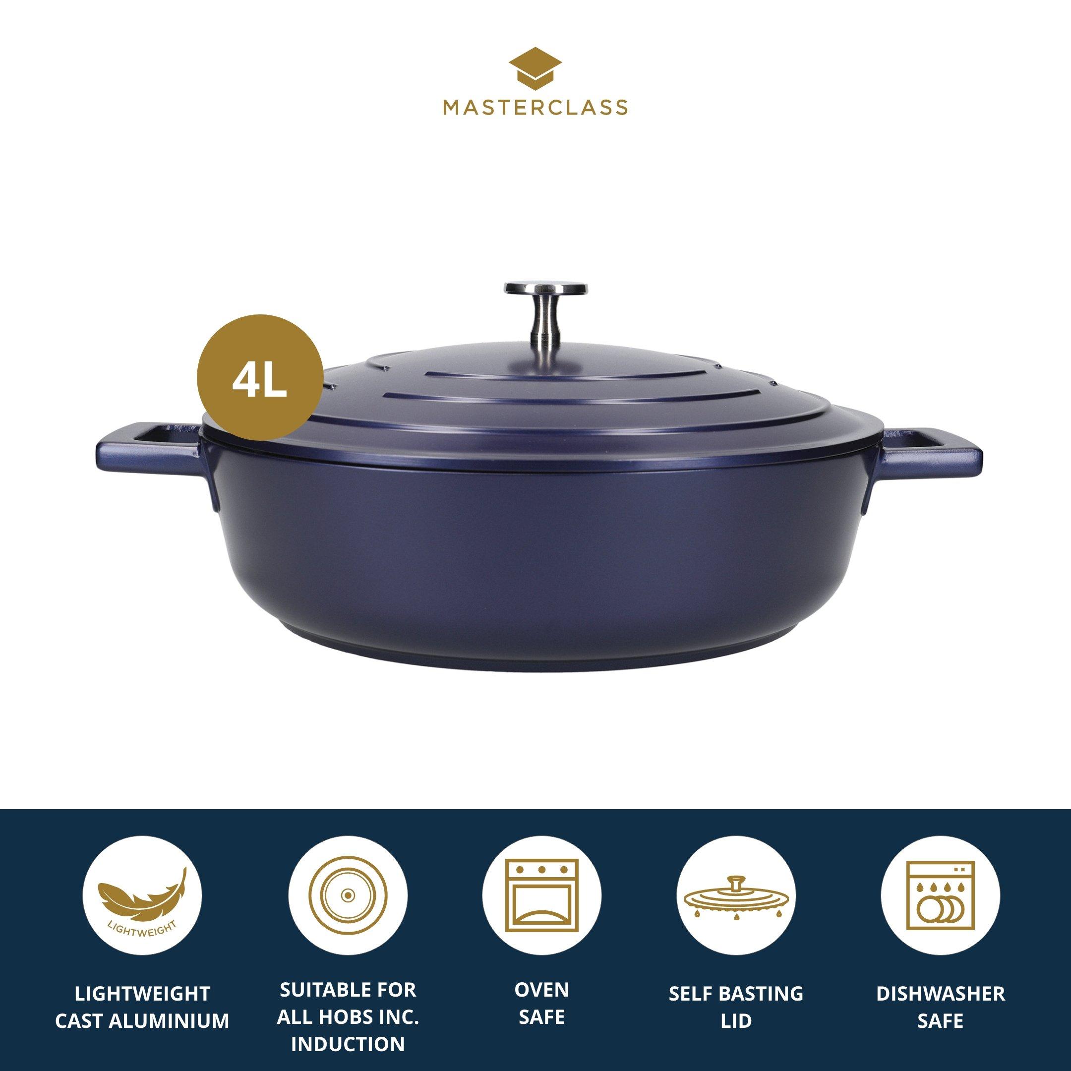 Blue - MasterClass - MasterClass Shallow Casserole Dish with Lid - 6
