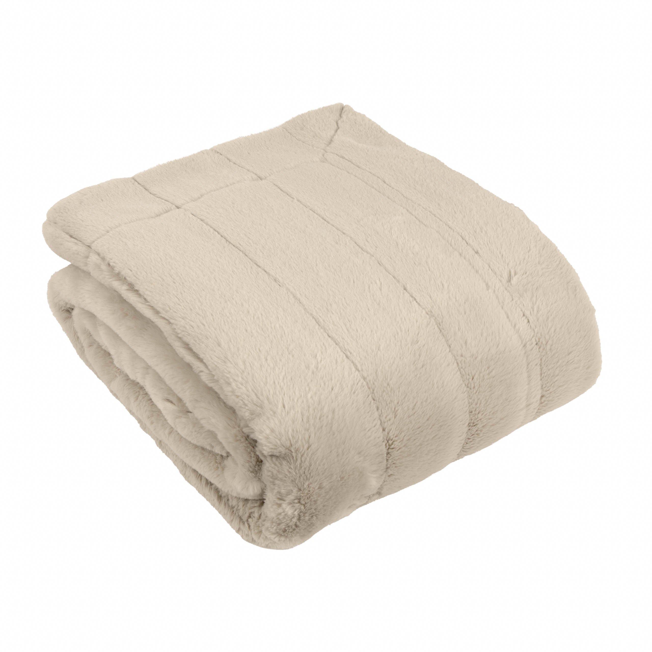 Oatmeal - Paoletti - Empress Faux Fur Throw - 3