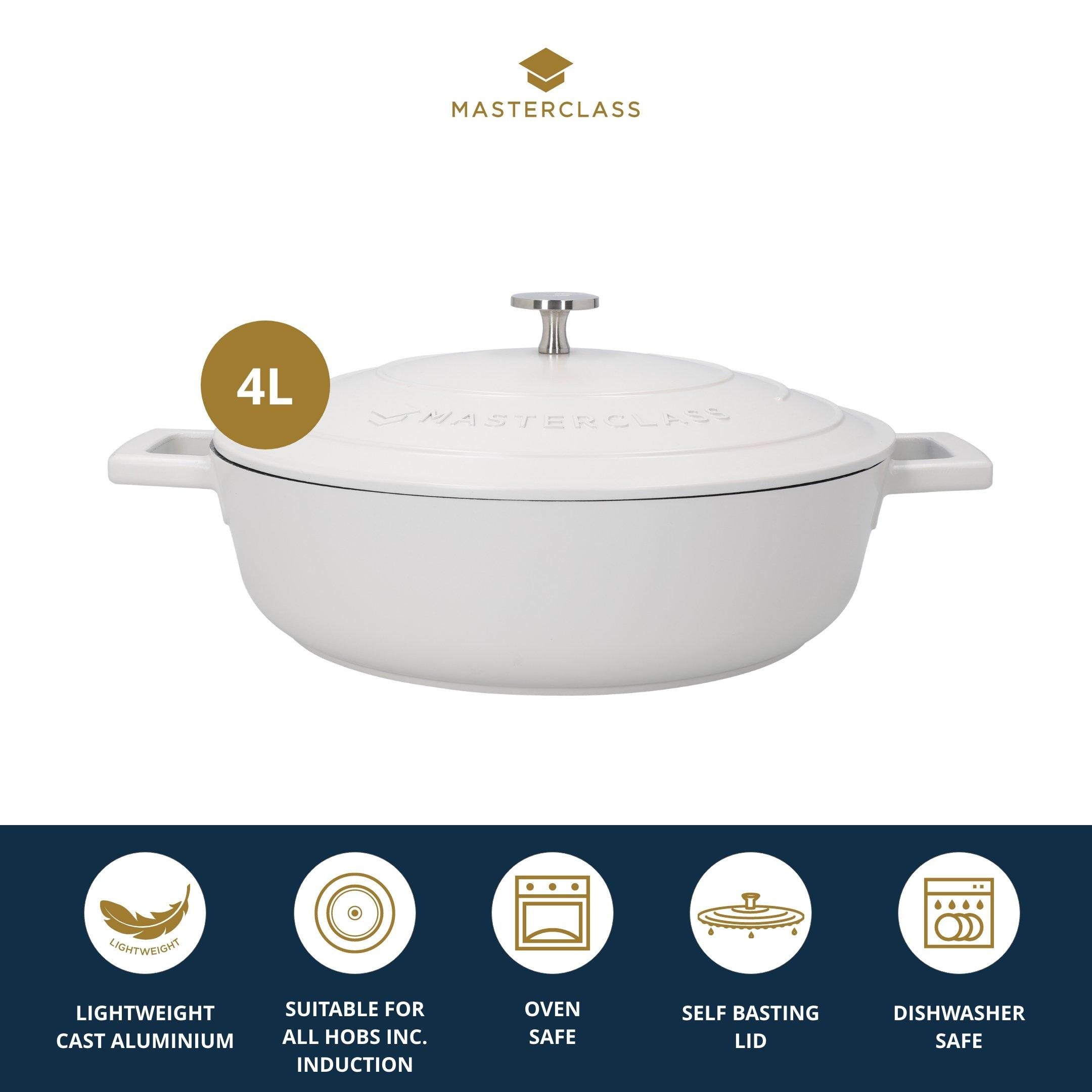 Cream - MasterClass - Cream Cast Aluminium Shallow Casserole - 7