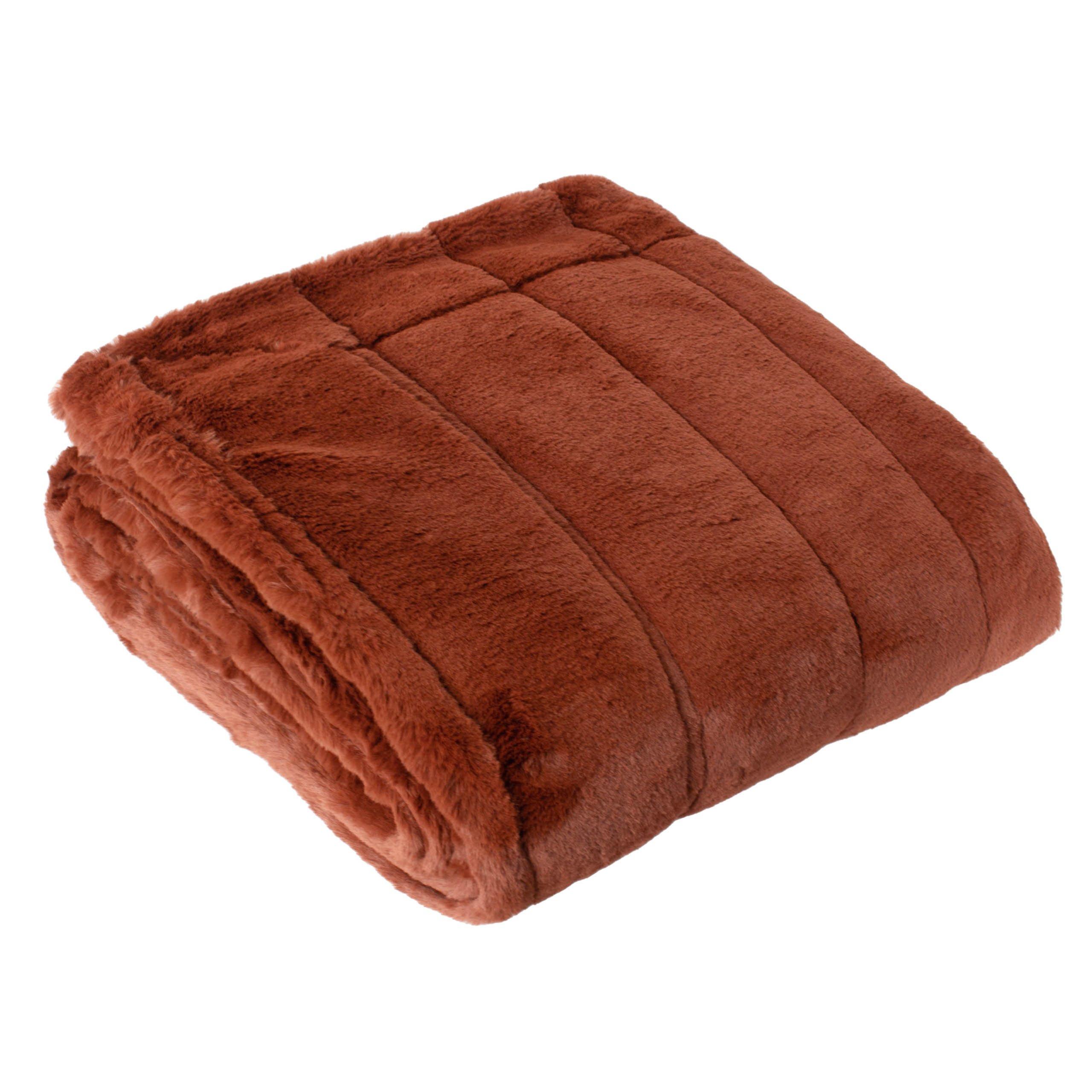 Rust - Paoletti - Empress Faux Fur Throw - 1