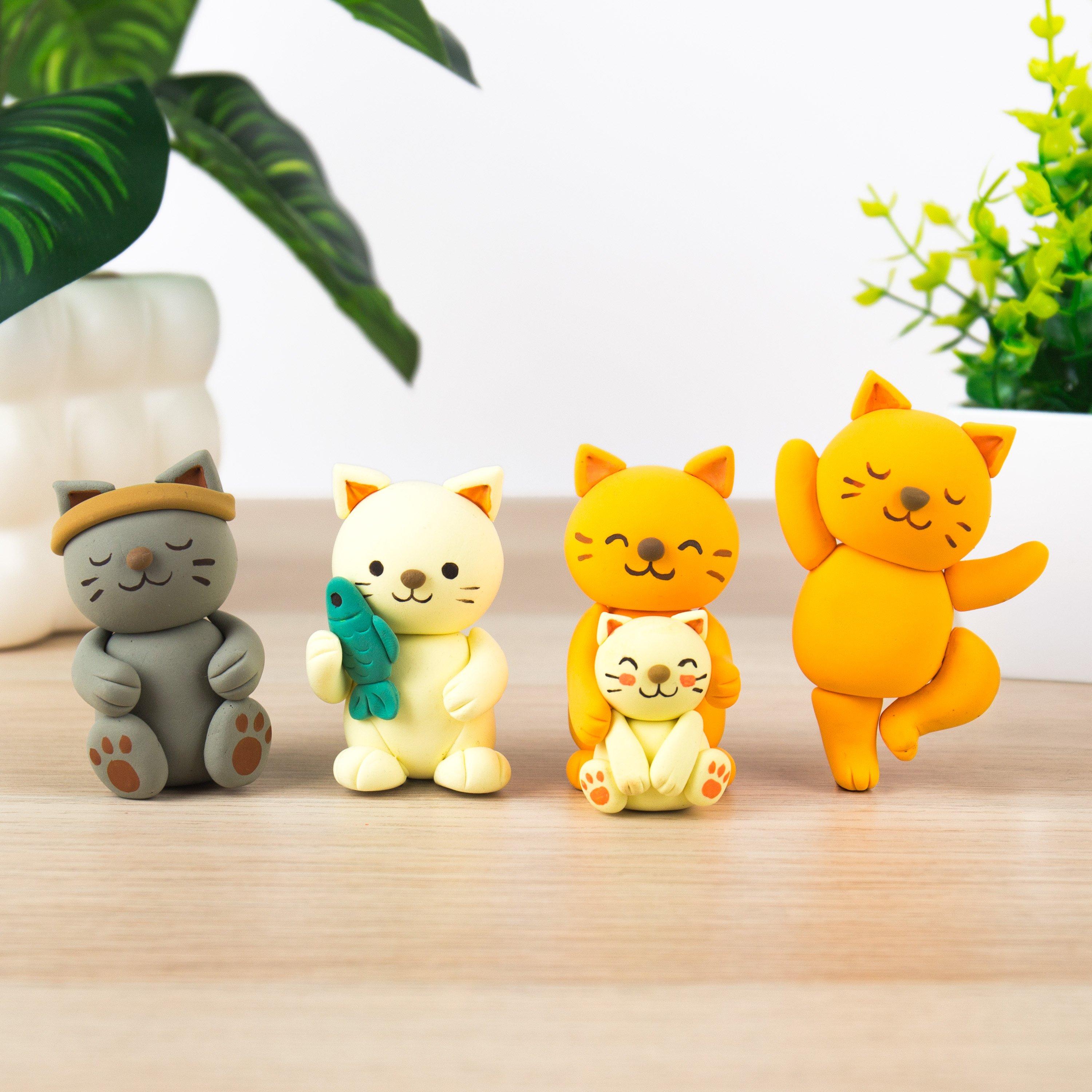 Multi - Gift Republic - Curious Kitties Air Dry Clay Kit - 4