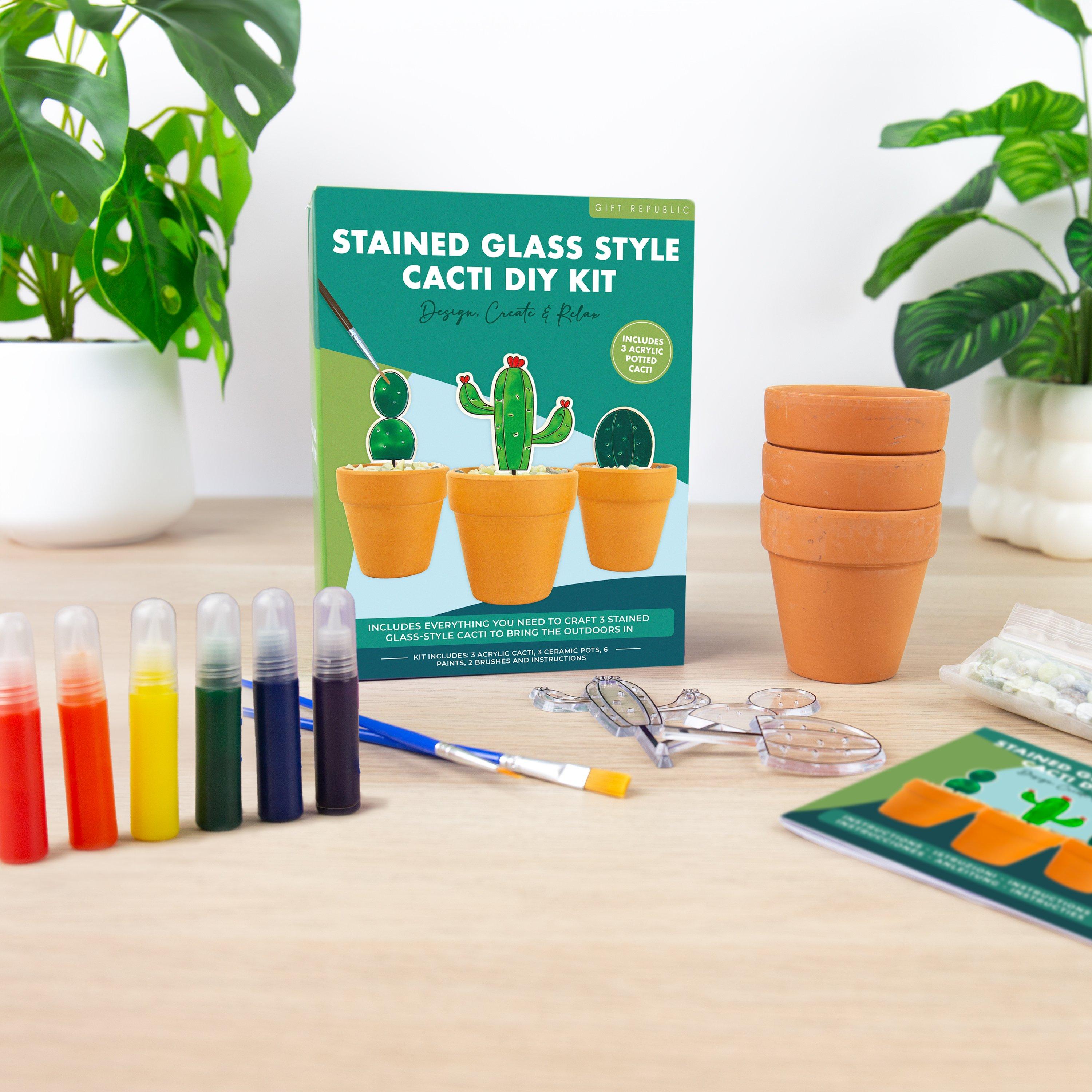 Multi - Gift Republic - Stained Glass Cacti DIY Kit - 4